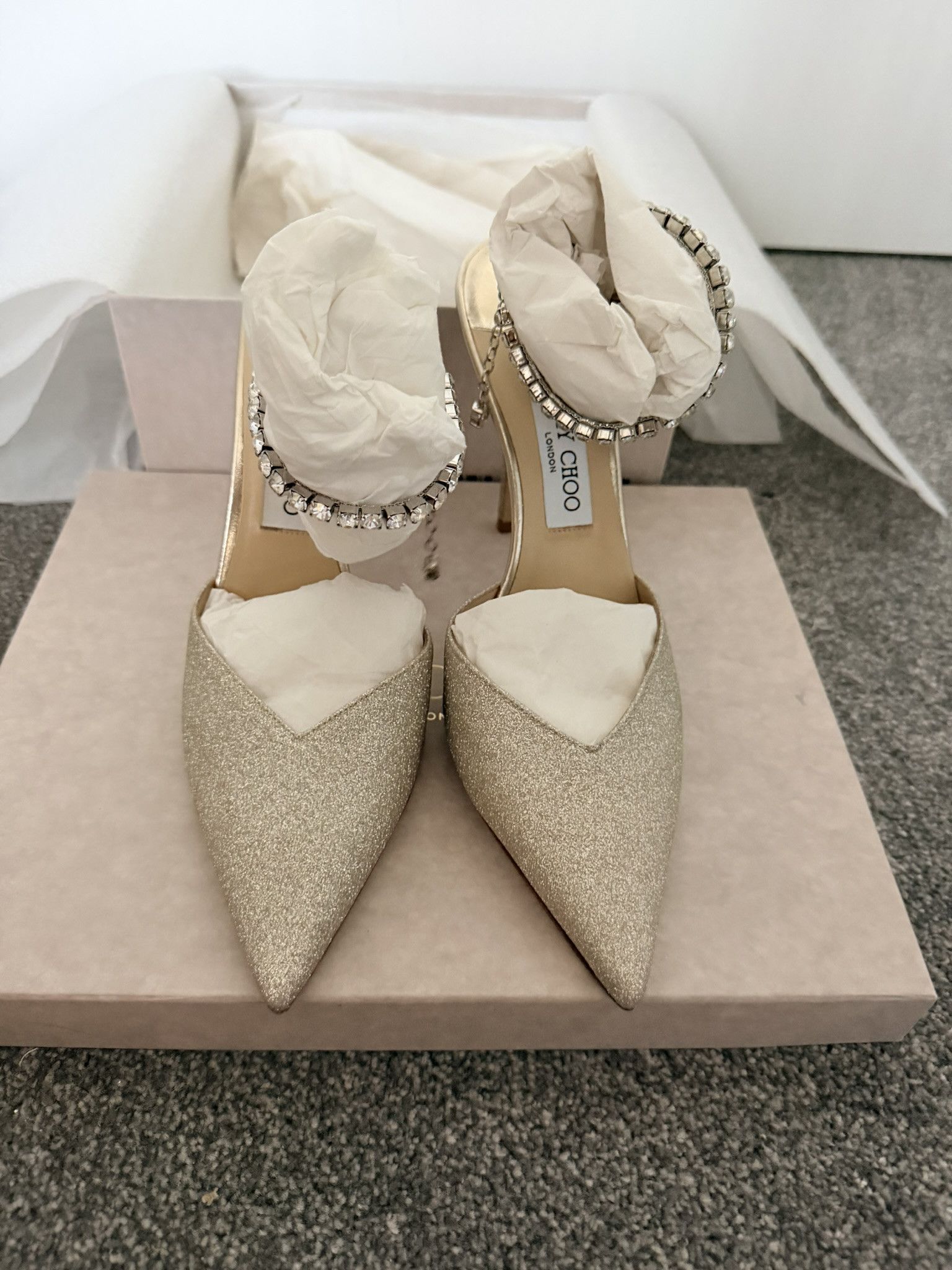 Jimmy Choo Jimmy Choo Saeda 40 Platinum Ice Crystal Size US 10 / IT 40 - 2 Thumbnail