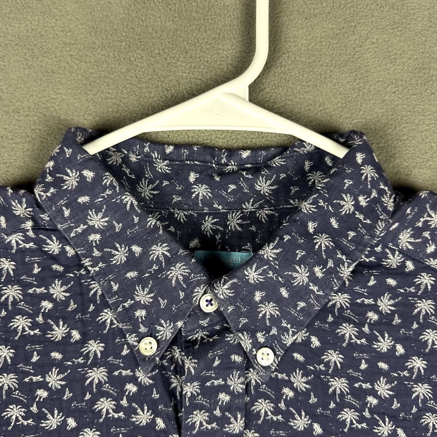 J.McLaughlin J. McLaughlin Shirt Men Large Blue Palm Tree Print Long Sleeve Button-Down Casual Size US L / EU 52-54 / 3 - 5 Thumbnail