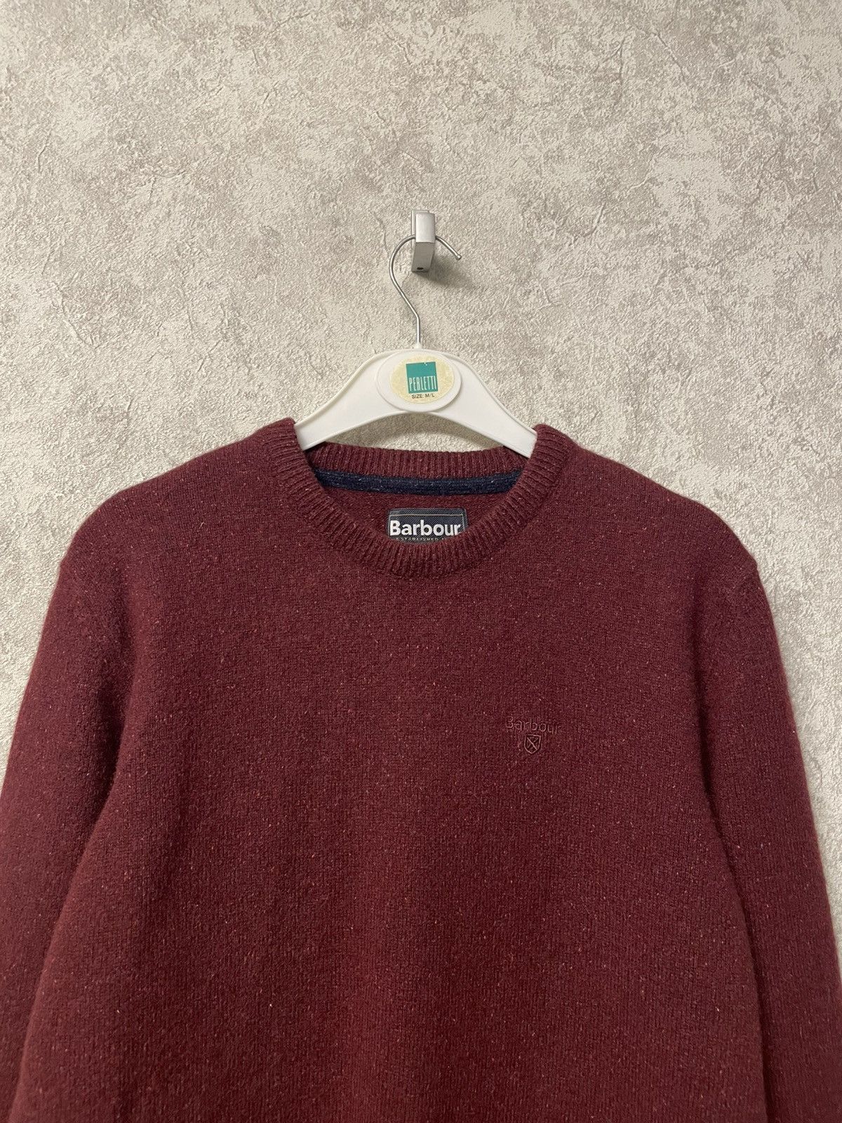 Barbour Vintage Barbour Burgundy Wool Sweater Crewneck Size US M / EU 48-50 / 2 - 5 Thumbnail