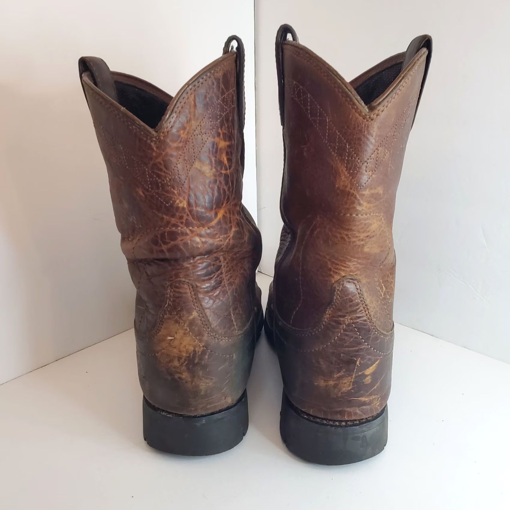 Ariat Ariat Sierra H2O Waterproof Mens Western Leather Work Cowboy Boots 10002385 Brown Mid-Calf Rubber Outsole Rounded Toe Pull On 10.5 Comfort Plus Size US 11 / EU 44 - 4 Thumbnail
