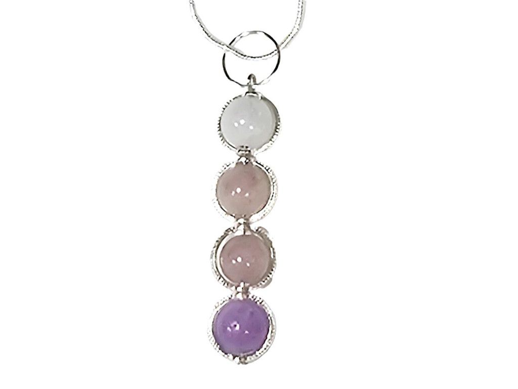 Handmade Natural Gemstone Kinetic 925 Sterling Silver Necklace Size ONE SIZE - 6 Thumbnail