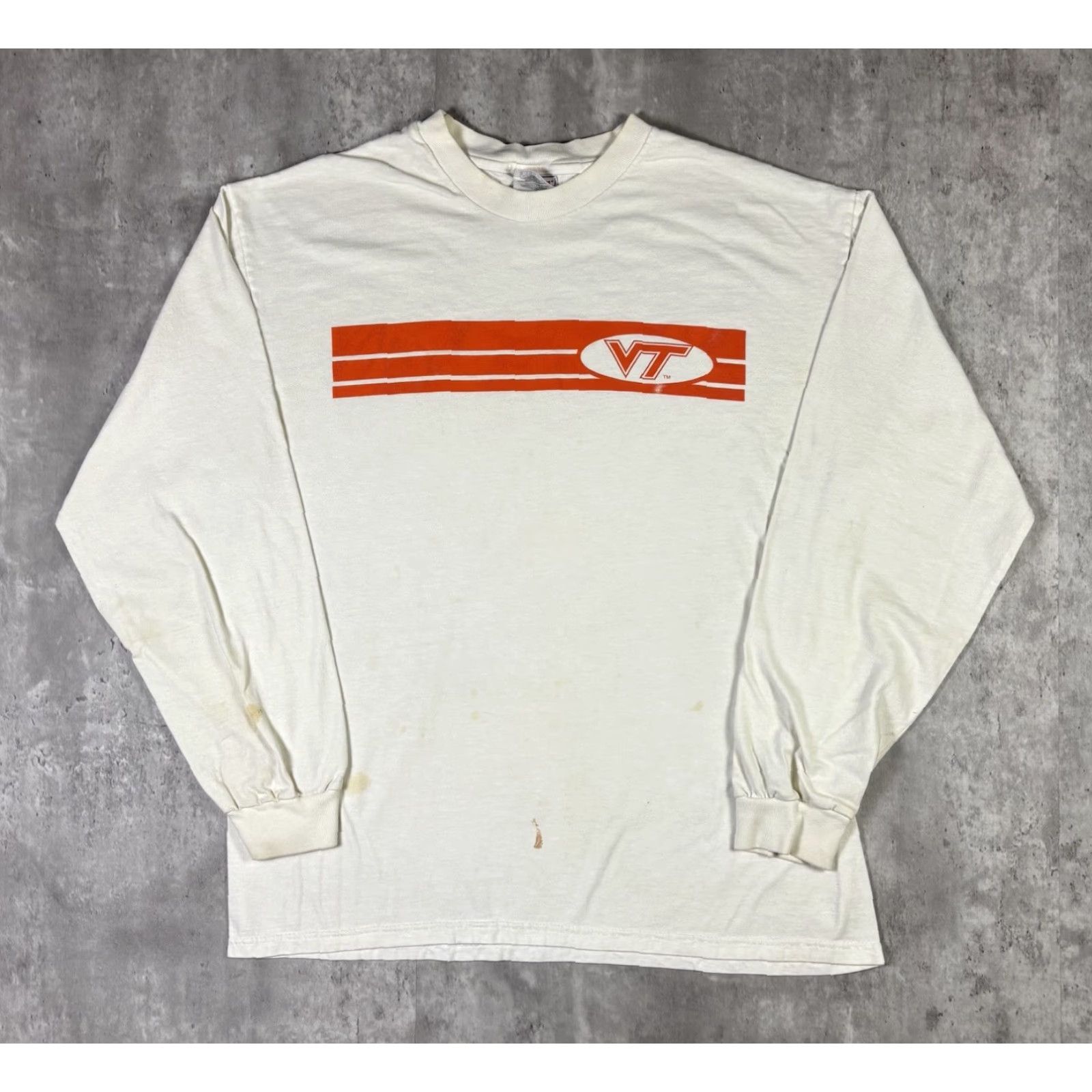 Hanes VINTAGE Virginia Tech T Shirt White Long Sleeve L College University 90s Hanes Crew Neck Graphic Print Mens Size US L / EU 52-54 / 3 - 2 Thumbnail