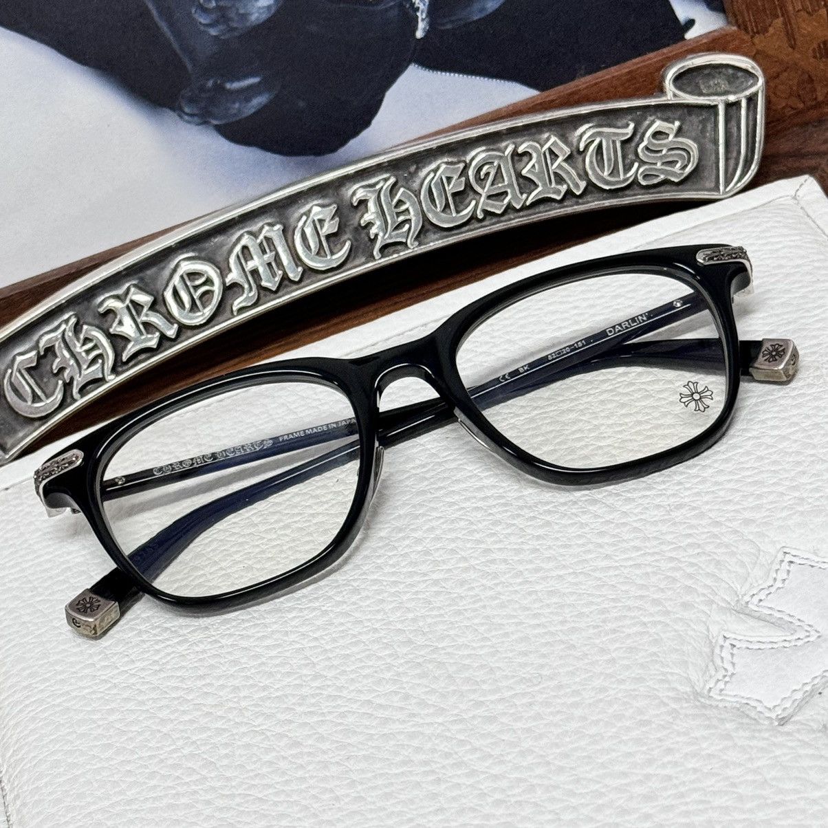 Pre-owned Chrome Hearts Darlin'  Glasses In Black