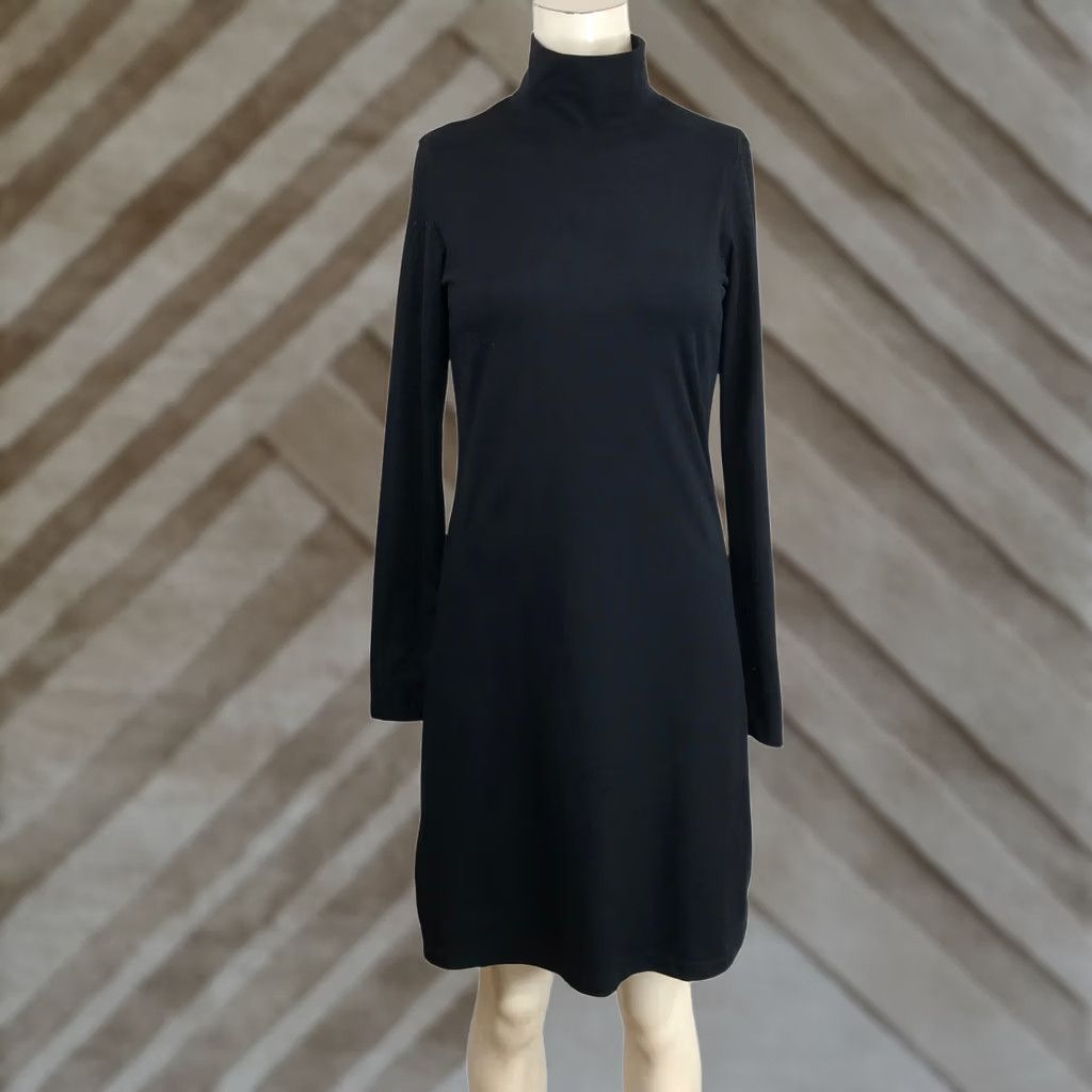 Vintage Title Nine Turtleneck Dress Women's Size XS Black Long Sleeve Made in Canada Size XS / US 0-2 / IT 36-38 - 1 Thumbnail