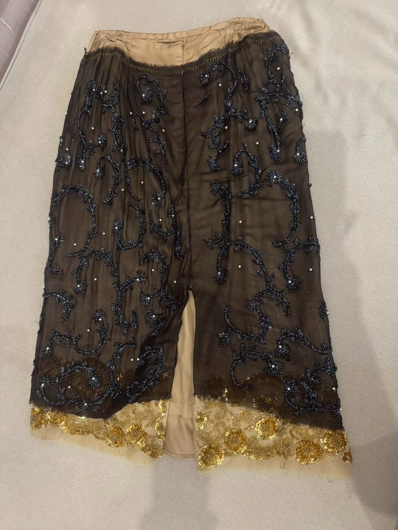 Dries Van Noten DRIES VAN NOTEN size:36 Brown out-of-print show style bead Size 35" - 5 Thumbnail