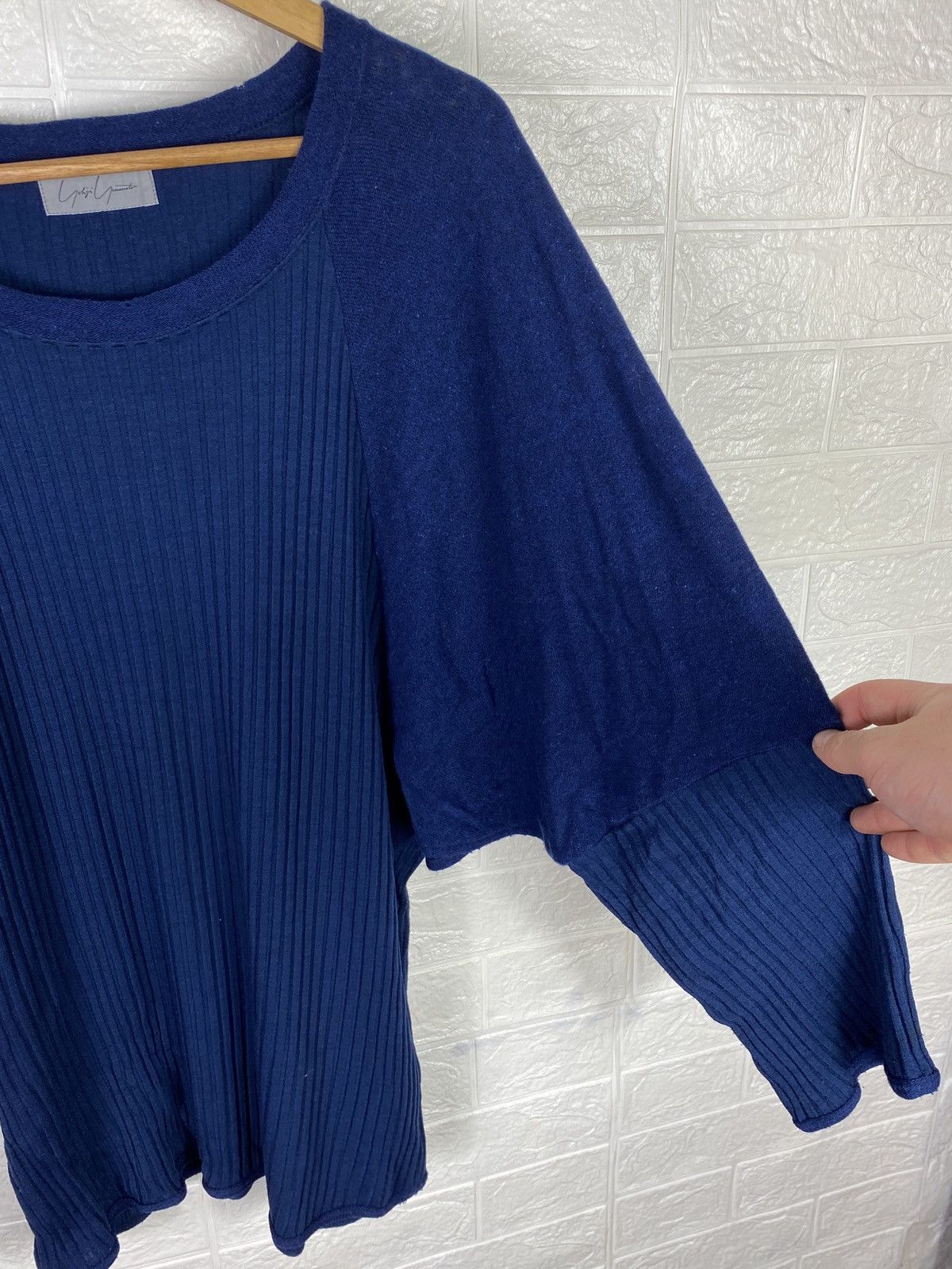 Japanese Brand × Vintage × Yohji Yamamoto Yohji Yamamoto Wool Sweater Blue Size M Size M / US 6-8 / IT 42-44 - 6 Thumbnail