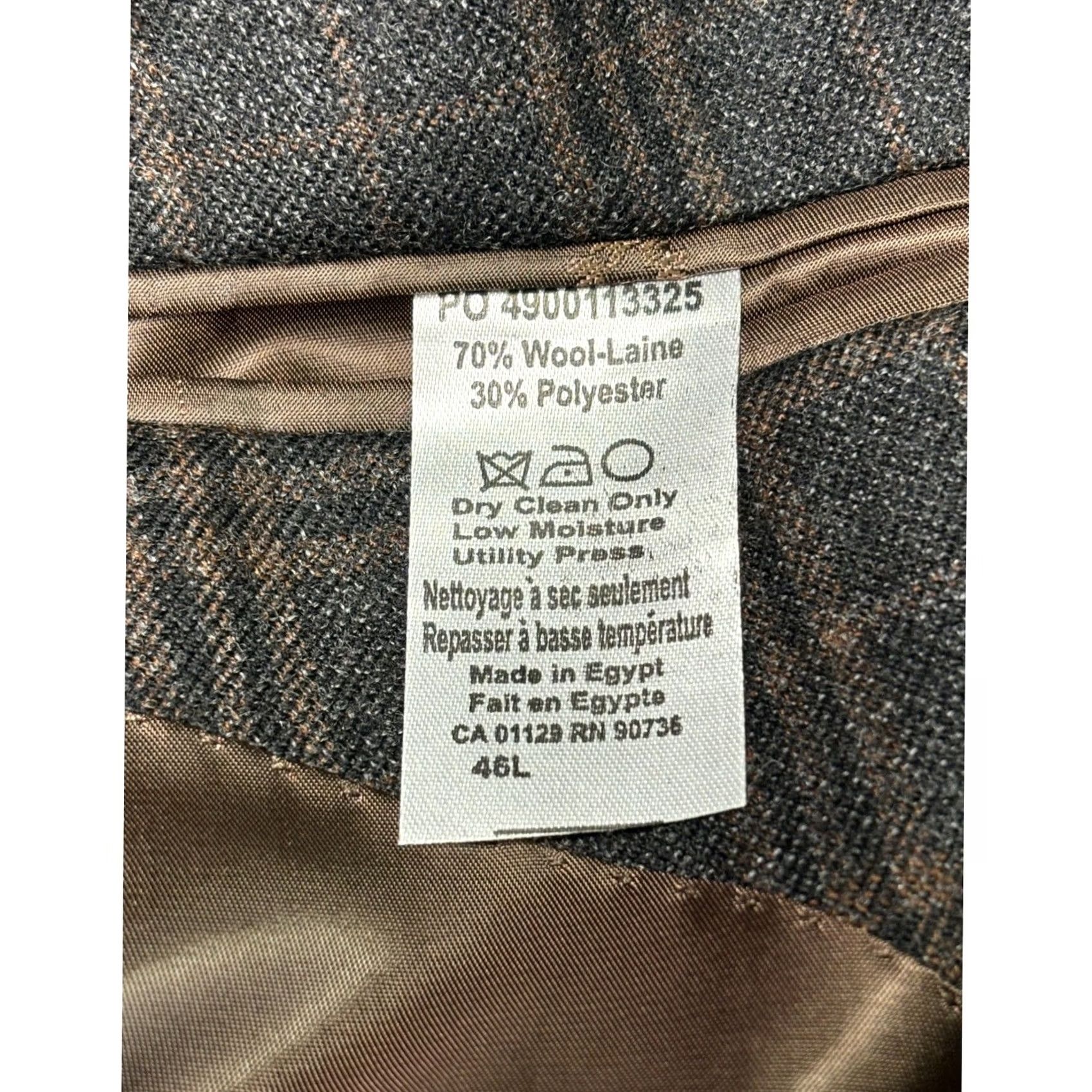 Ralph Lauren Lauren Ralph Coat Mens 46L Gray Men Plaid Wool Blend Blazer Sport Size 46R - 7 Thumbnail