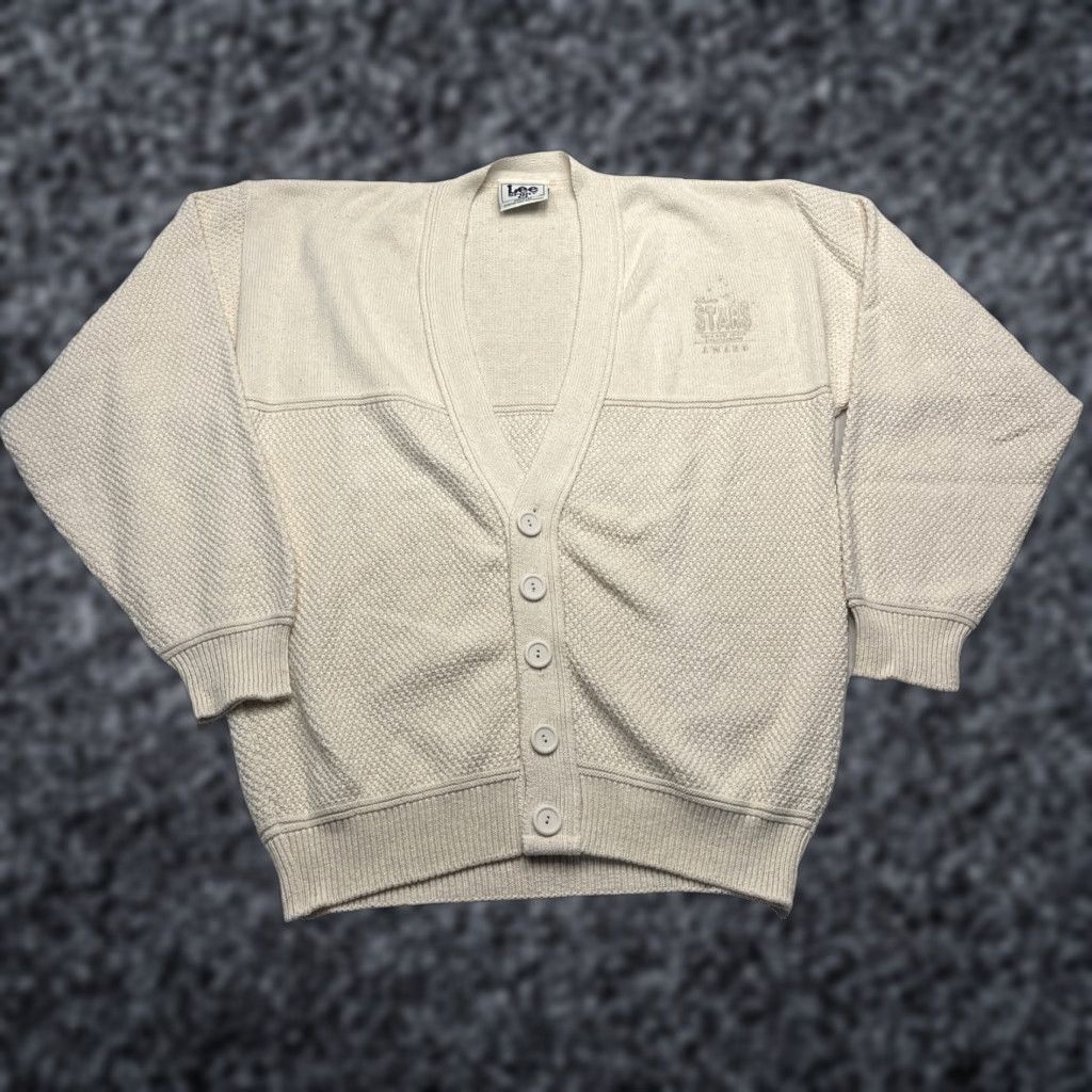 VINTAGE Disney Lee Sweater Cardigan Mens Medium White Stars 90s US