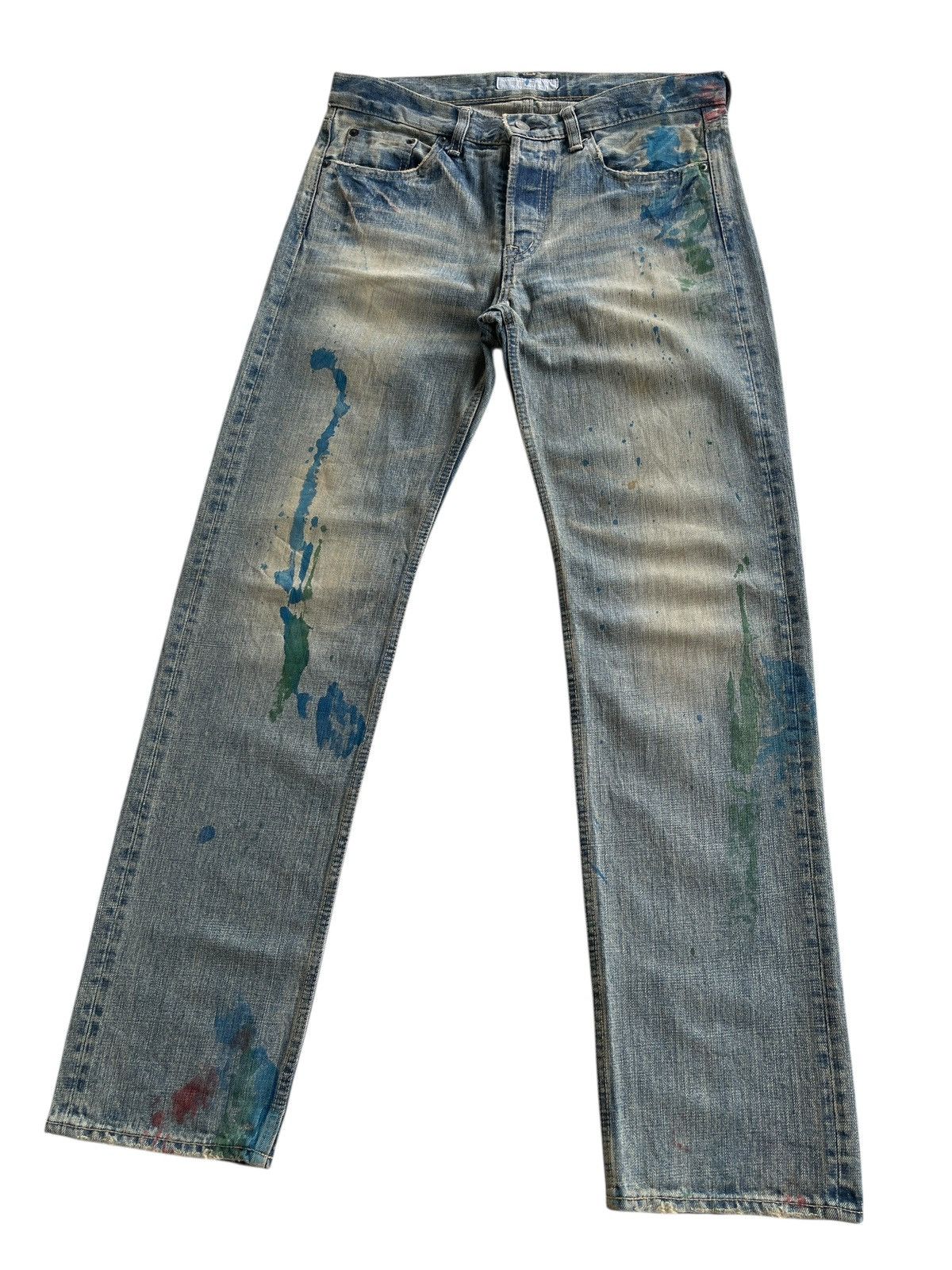 Japanese Brand DOMINGO Co.Ltd JAPAN PAINTS SPLATTED DENIM Size US 31 - 5 Thumbnail