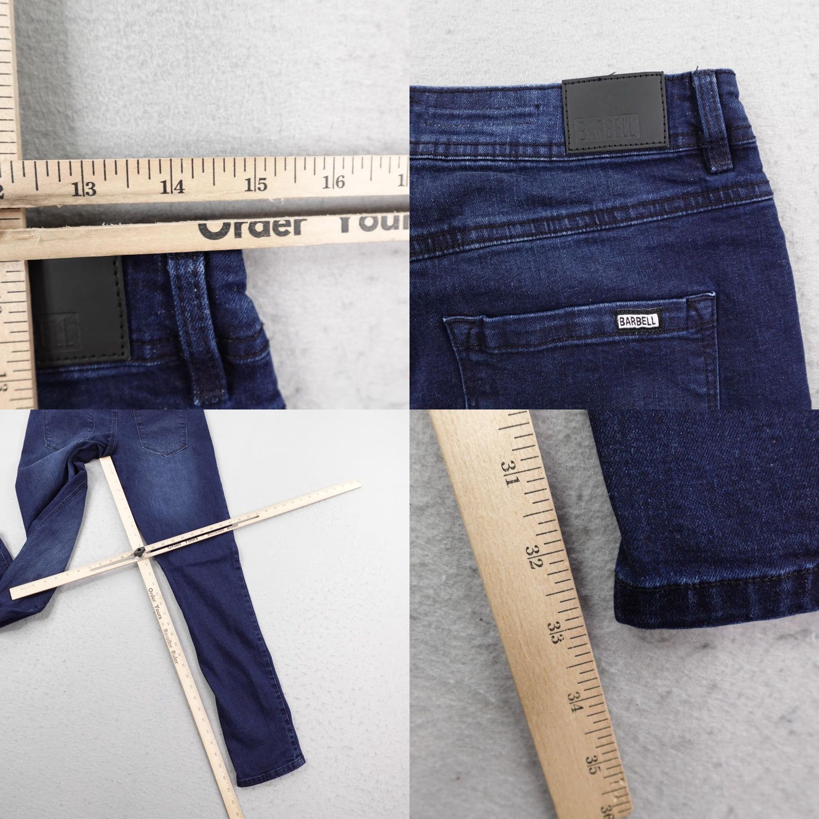 Vintage Barbell Apparel Jeans Mens 32 Blue Straight Athletic Fit Stretch Denim Dark Wash Dark Wash Jeans Mens Size US 32 / EU 48 - 8 Thumbnail