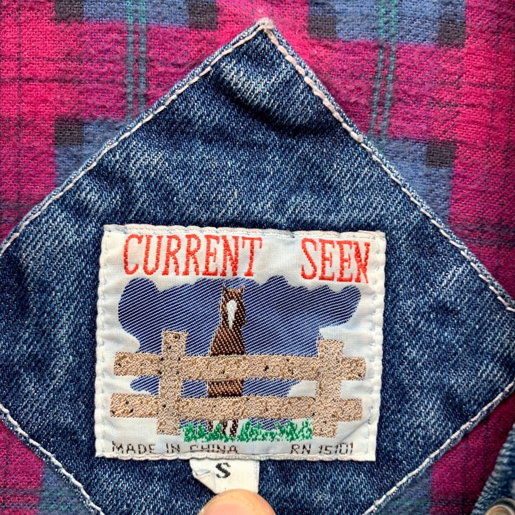 Vintage VINTAGE Current Seen Denim Fireman Hook Denim Coat Womens Small Flannel Lined Shirt Size S / US 4 / IT 40 - 3 Thumbnail