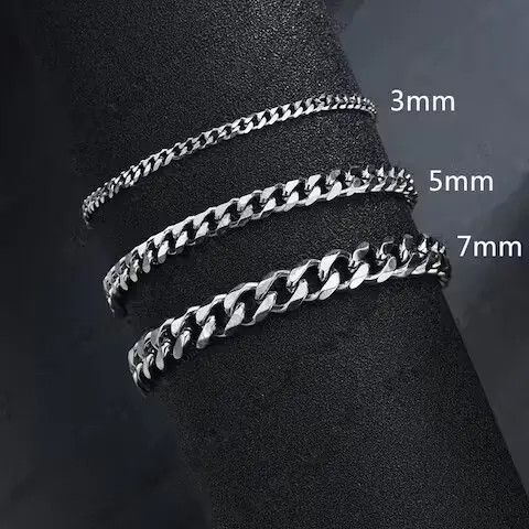 Jewelry New Trendy Cuban Chain Men Bracelet Classic Size ONE SIZE - 2 Thumbnail