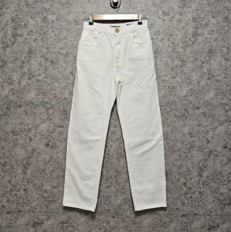 Balmain Balmain White Cotton Women's Denim Trousers 0089 Size 28" / US 6 / IT 42 - 1 Thumbnail