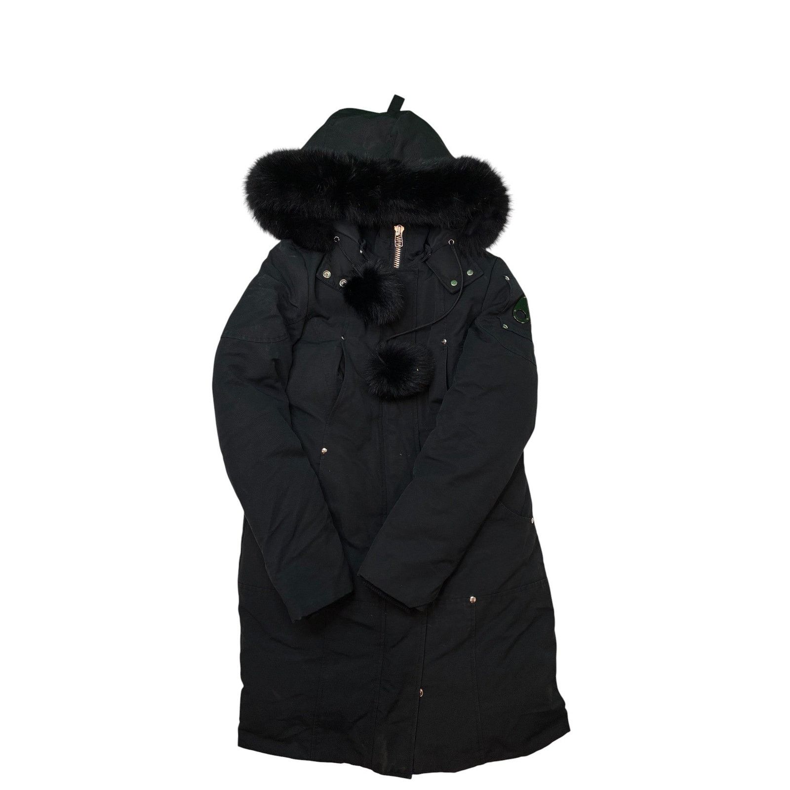 Moose Knuckles Moose Knuckles Black Women's Pom Pom Long Parka Jacket Size US M / EU 48-50 / 2 - 1 Thumbnail