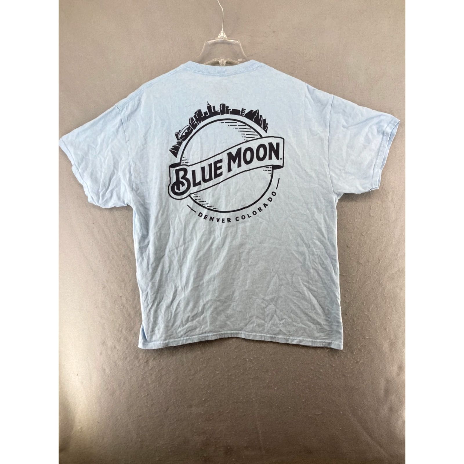 Vintage Blue Moon T-Shirt Mens XL Blue Beer Logo Blue Moon Brewing Company Logo Blue Moon Bleach Dye Crew Neck Short Sleeve 80s? Size US XL / EU 56 / 4 - 6 Thumbnail