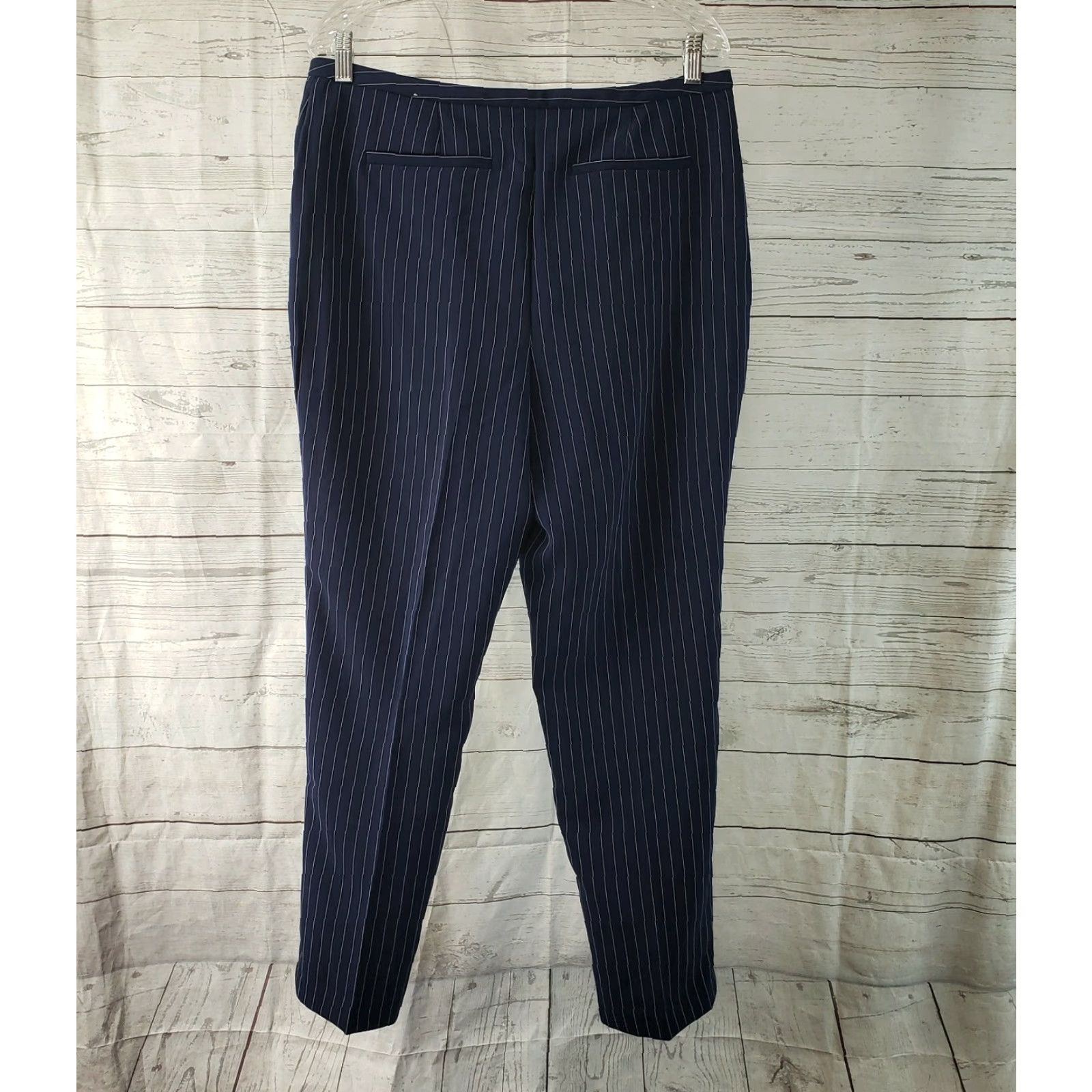 Vintage Chico's Womens Ankle Pants Sz 10 Blue White Striped High Rise Size 32" / US 10 / IT 46 - 3 Thumbnail
