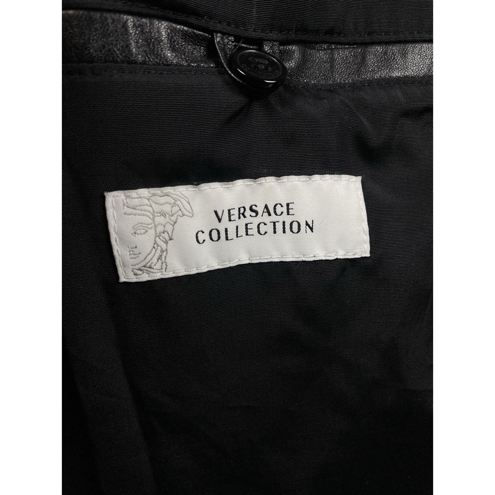 Versace Versace Collection Men's Black Leather Bomber Jacket Size 5 Size US M / EU 48-50 / 2 - 10 Thumbnail
