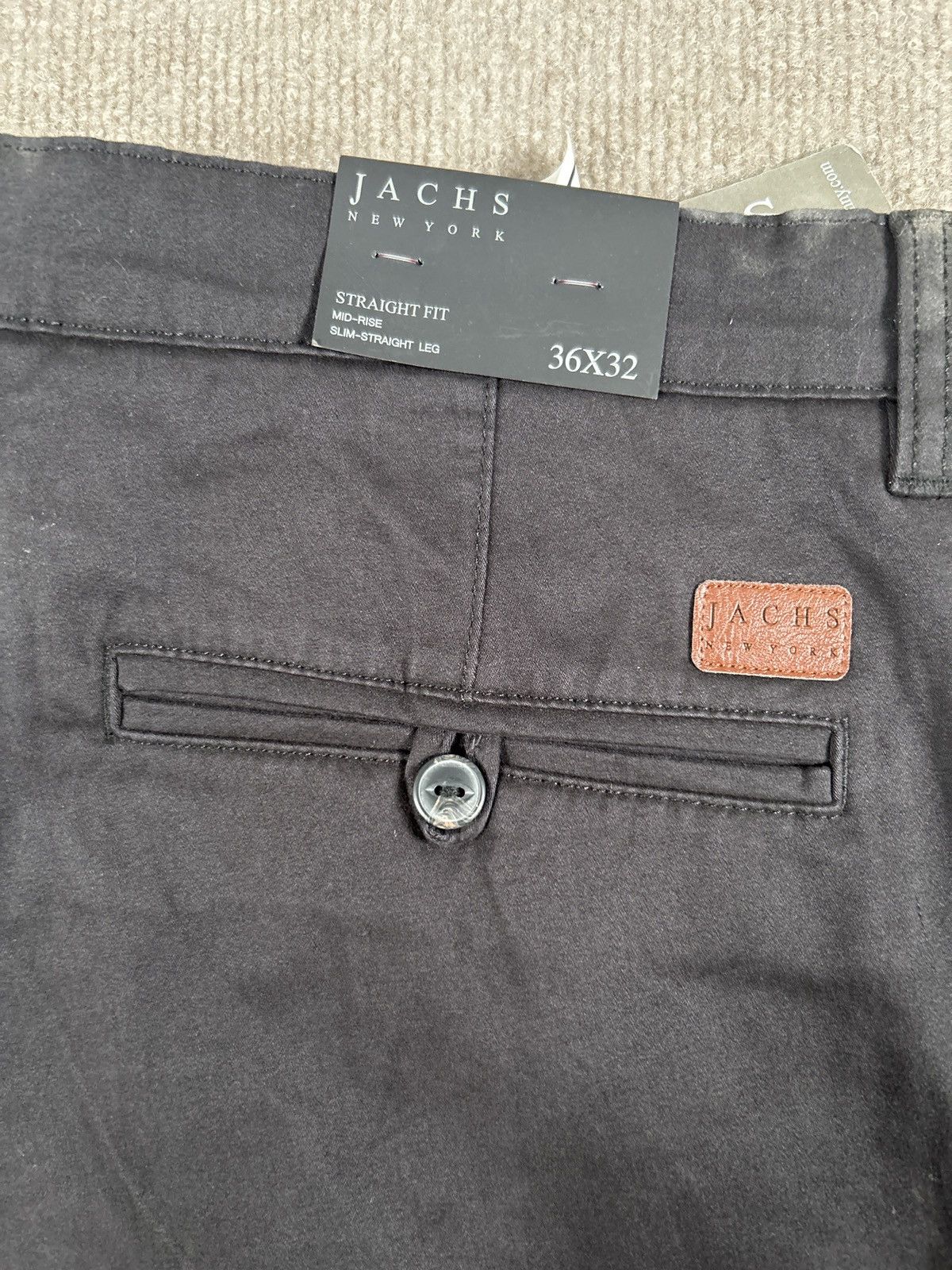 JACHS NY JACHS New York Men’s Straight Fit Chino Pants Black NWT 0162 Size US 36 / EU 52 - 2 Thumbnail