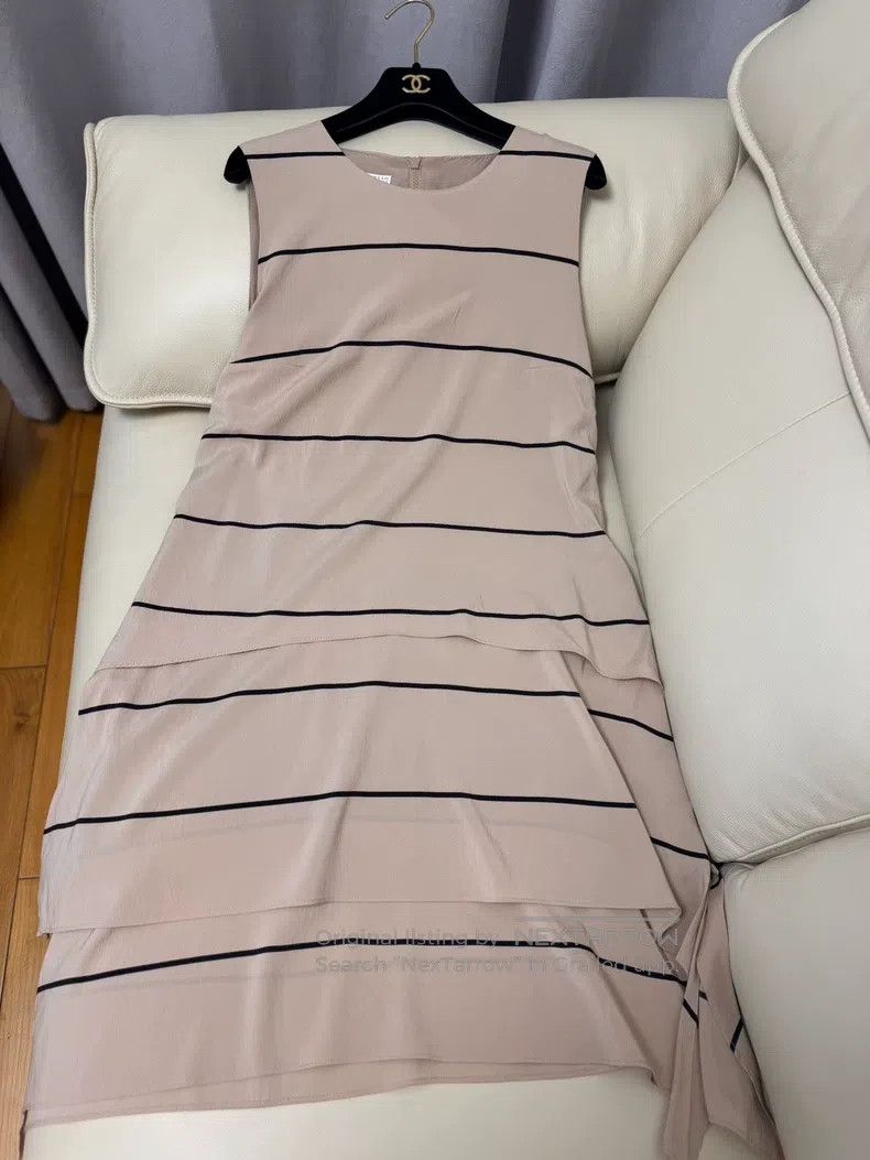 Brunello Cucinelli Brunello Cucinelli Striped Silk Dress Size M / US 6-8 / IT 42-44 - 2 Thumbnail