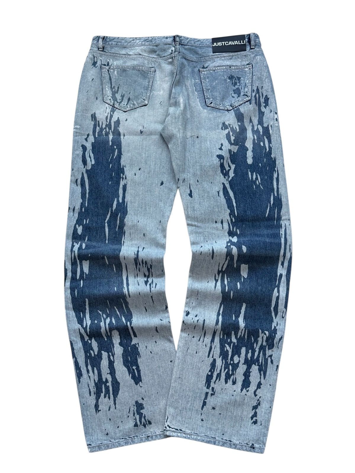 Just Cavalli 2000s Cavalli Baggy Painted Washed Jeans Size US 42 / EU 58 - 4 Thumbnail