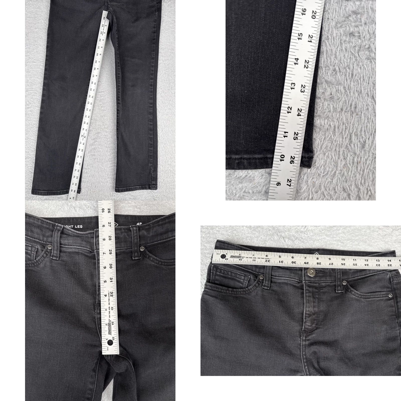 Vintage St. John's Bay Jeans Womens 4P Black Denim Straight Leg Petite Casual 5-Pocket Size 27" / US 4 / IT 40 - 8 Thumbnail