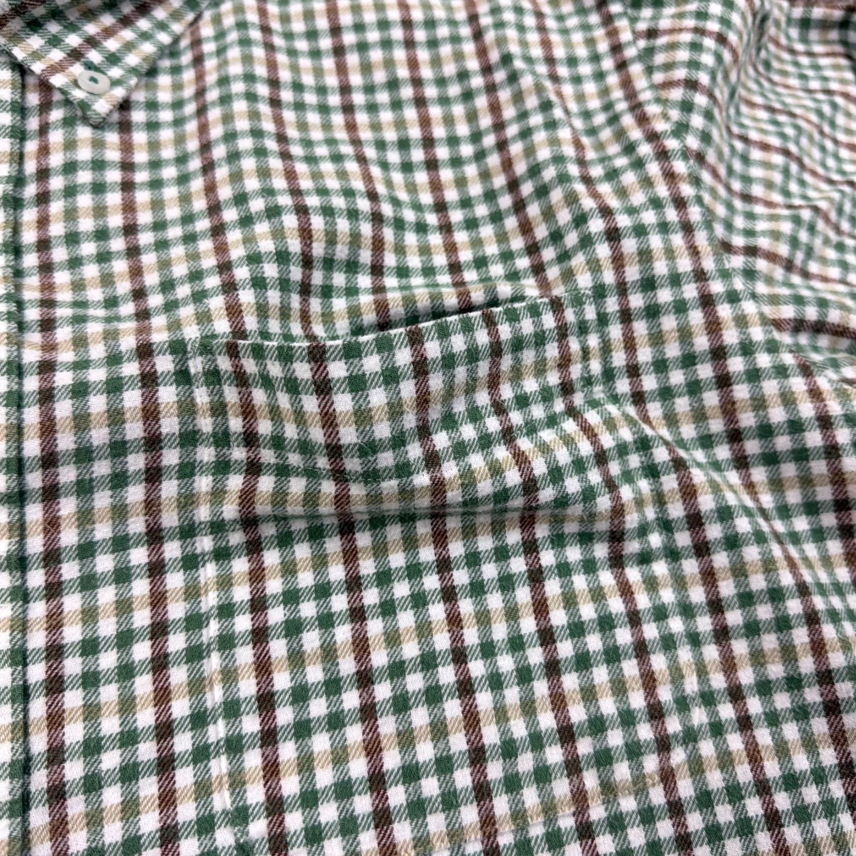 Vintage Onward Reserve Shirt Mens L Green Plaid Cotton Flannel Long Sleeve Tailored Fit Size US L / EU 52-54 / 3 - 5 Thumbnail