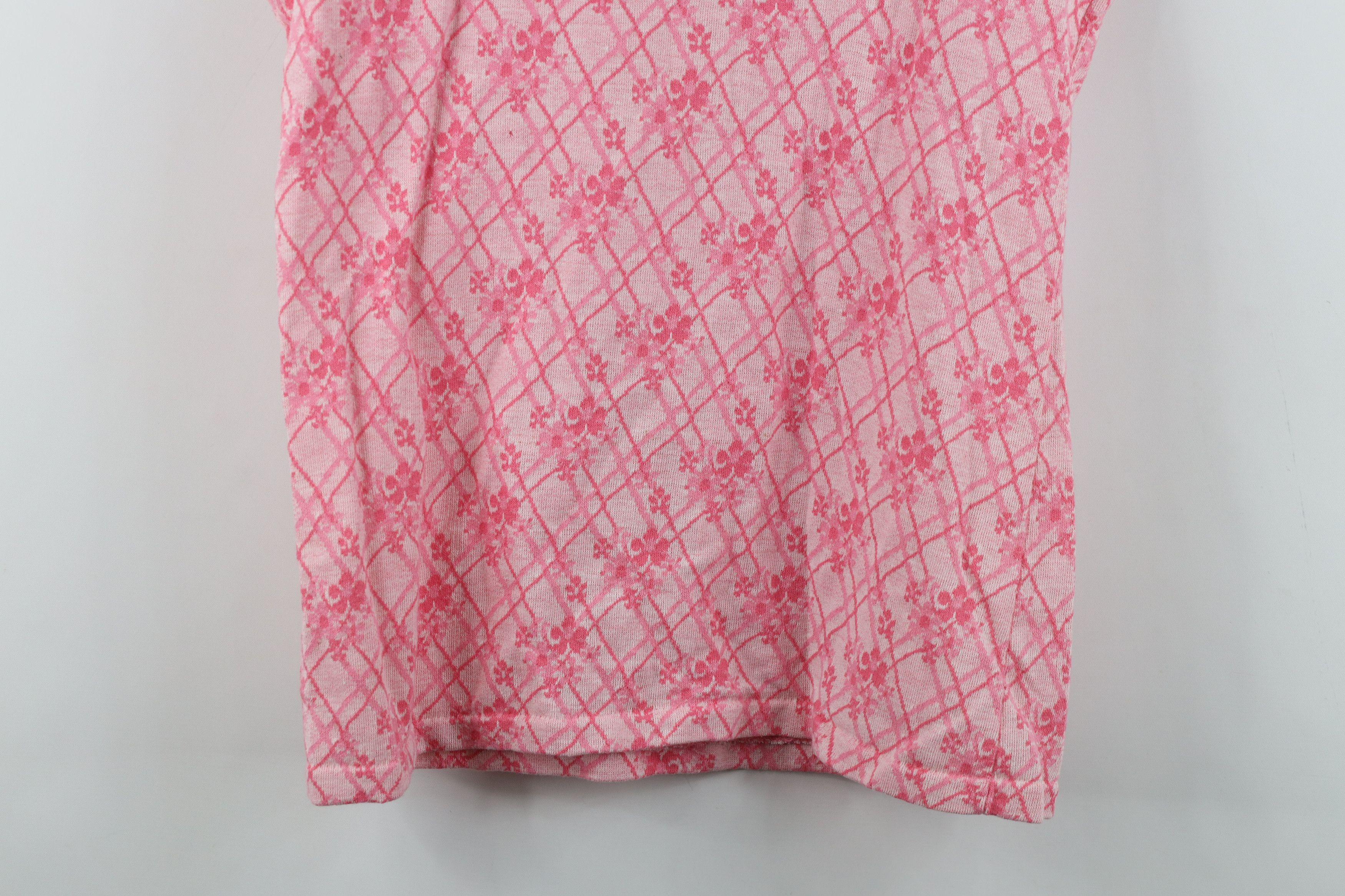 Vintage Vintage 70s Streetwear Flower Knit Tank Top T-Shirt Pink USA Size M / US 6-8 / IT 42-44 - 11 Thumbnail