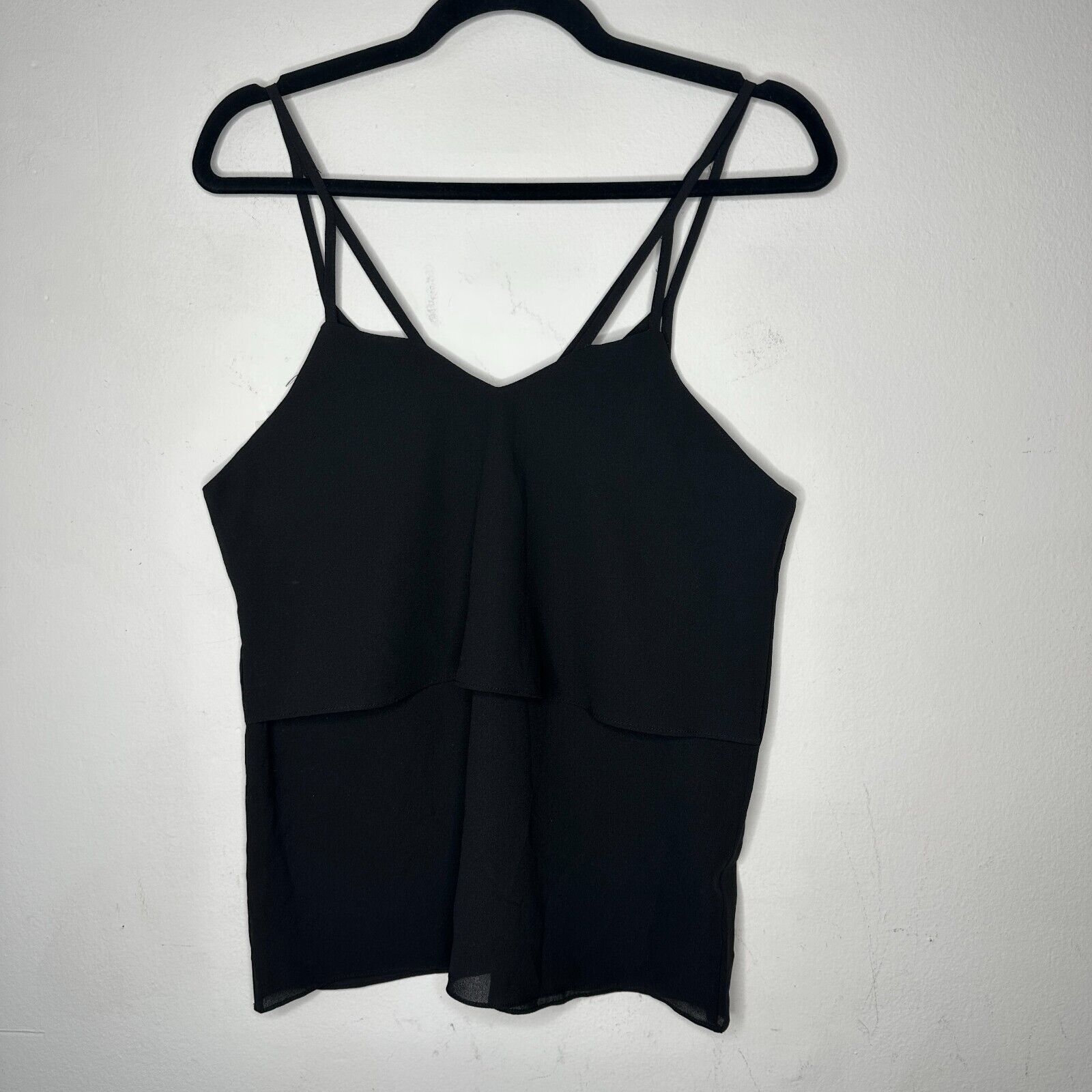Other Love Riche Sexy Black Tiered Layer Vneck Cami Top Blouse S Size S / US 4 / IT 40 - 5 Thumbnail