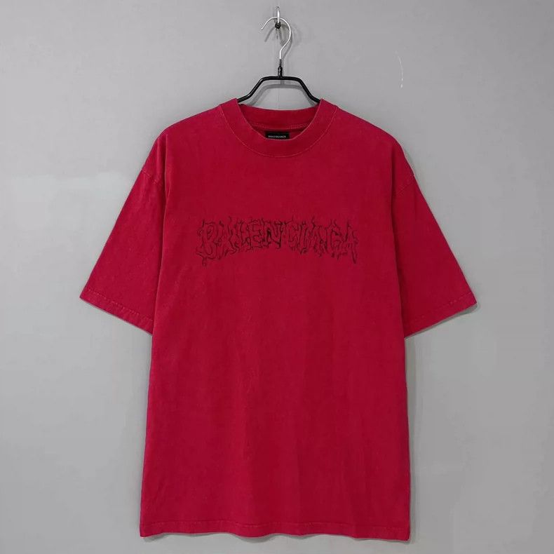 Balenciaga Balenciaga Red Flame Print Short Sleeve Tee - dmc Size US XS / EU 42 / 0 - 1 Thumbnail