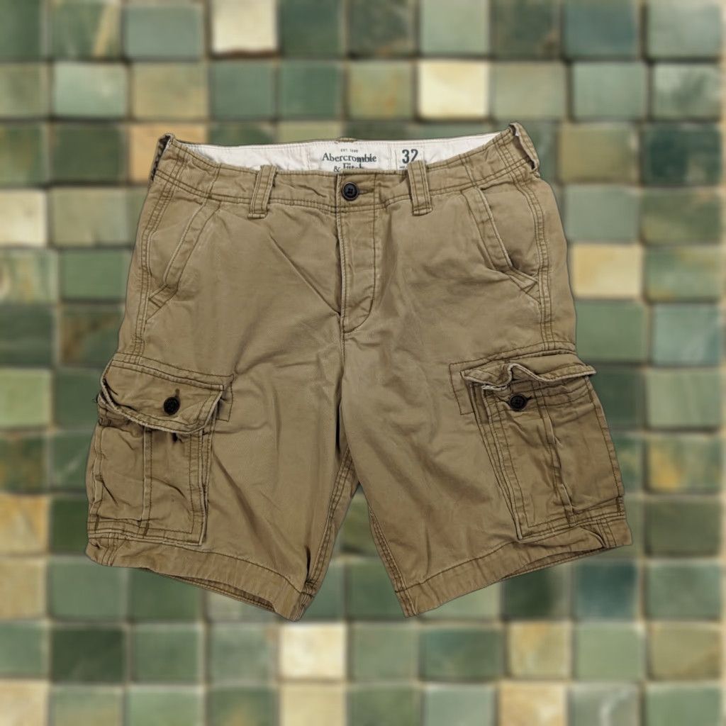 Abercrombie & Fitch VINTAGE Abercrombie & Fitch Cargo Shorts Men 32 Brown Heavy Cotton Canvas 10 in Inseam S4M Size US 34 / EU 50 - 1 Thumbnail