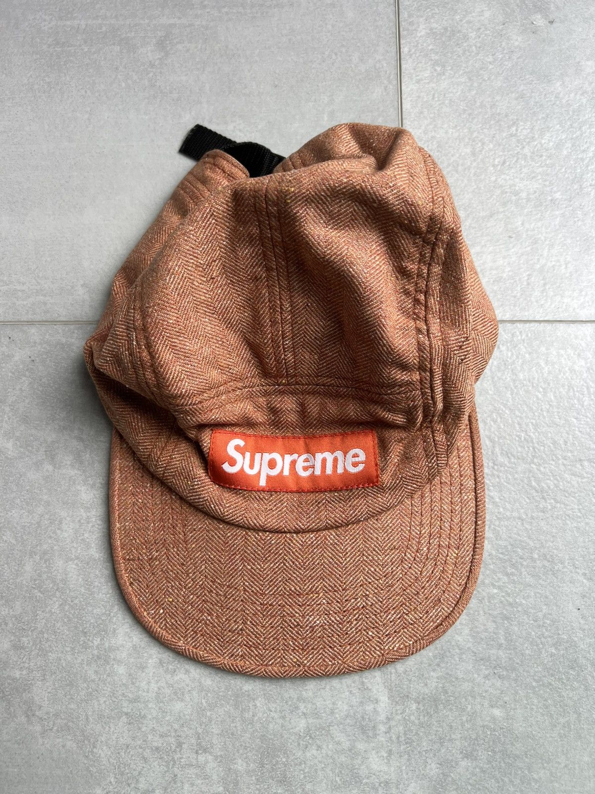 Supreme Supreme Herringbone Wool Camp Cap - Neon Orange (FW18) Size ONE SIZE - 1 Thumbnail
