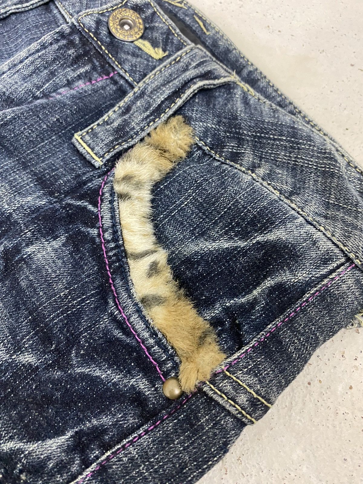 If Six Was Nine × Japanese Brand × Le Grande Bleu (L.G.B.) Flare Orinin Japan Unisex Fur Pocket Leopard Blue Way Size US 28 / EU 44 - 6 Thumbnail