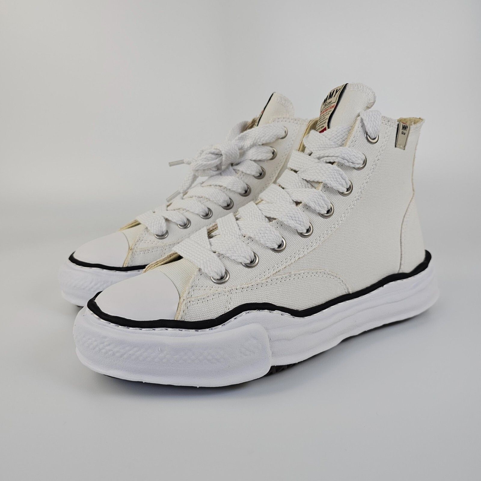 MIHARAYASUHIRO Peterson Men's White Cotton High Top Sneakers