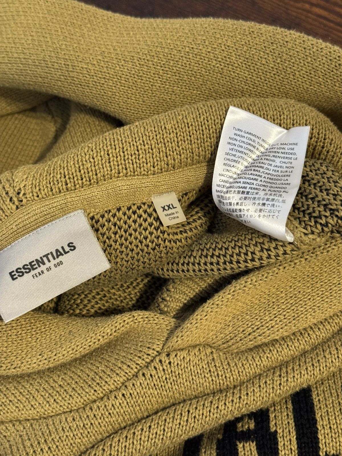 Fear of God 🔥 Fear of God Essentials Knit Hoodie Amber SZ XXL Size US XXL / EU 58 / 5 - 8 Thumbnail
