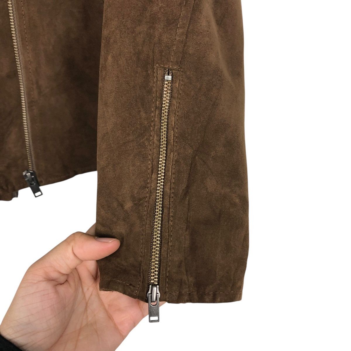 Japanese Brand 🔥RICH BROWN BIKER JACKET DOUBLE COLLAR UNIQLO ISSEY MIYAKE Size US S / EU 44-46 / 1 - 17 Thumbnail