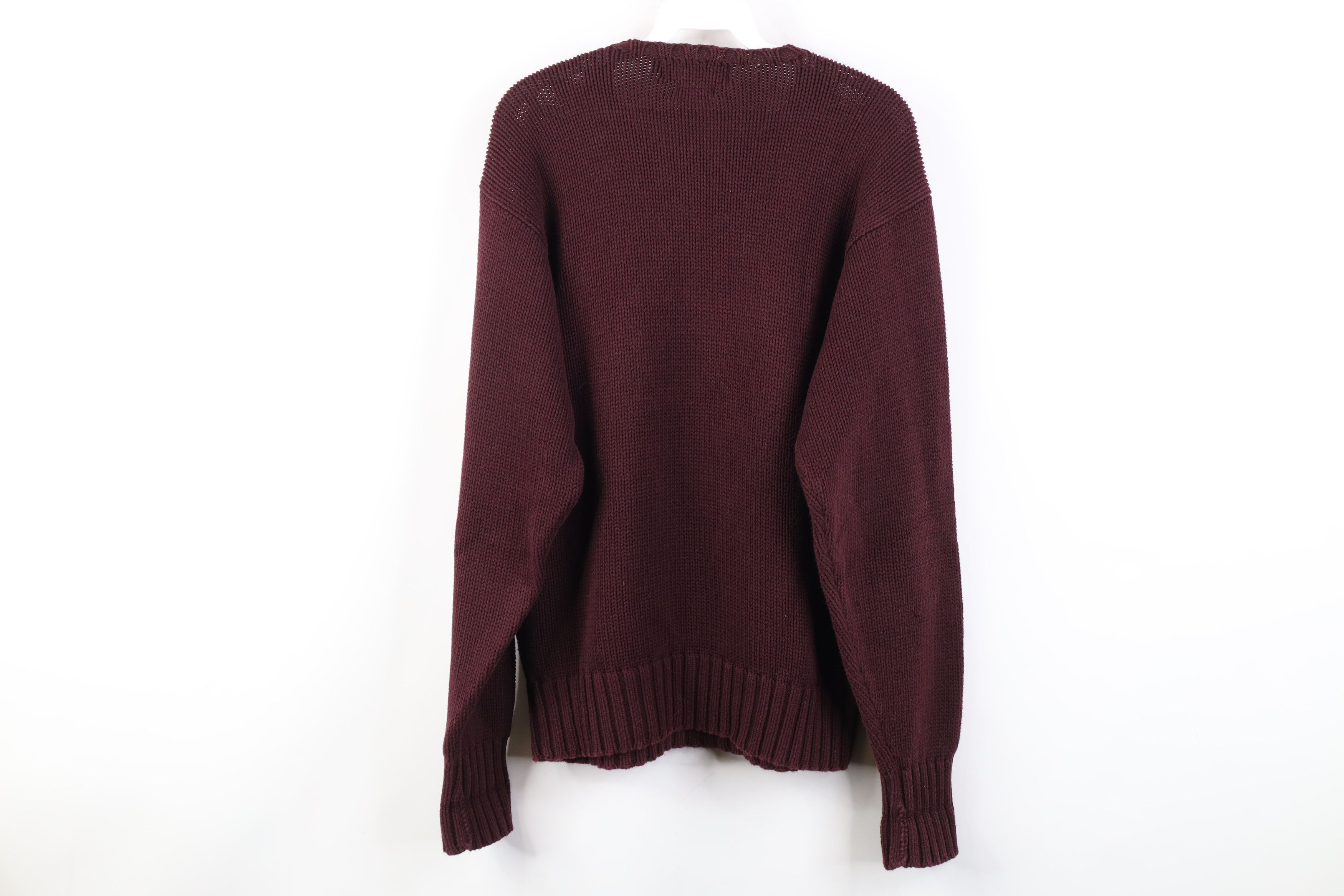 Ralph Lauren Vintage 80s 90s Ralph Lauren Ribbed Knit Sweater Maroon Size US S / EU 44-46 / 1 - 9 Thumbnail