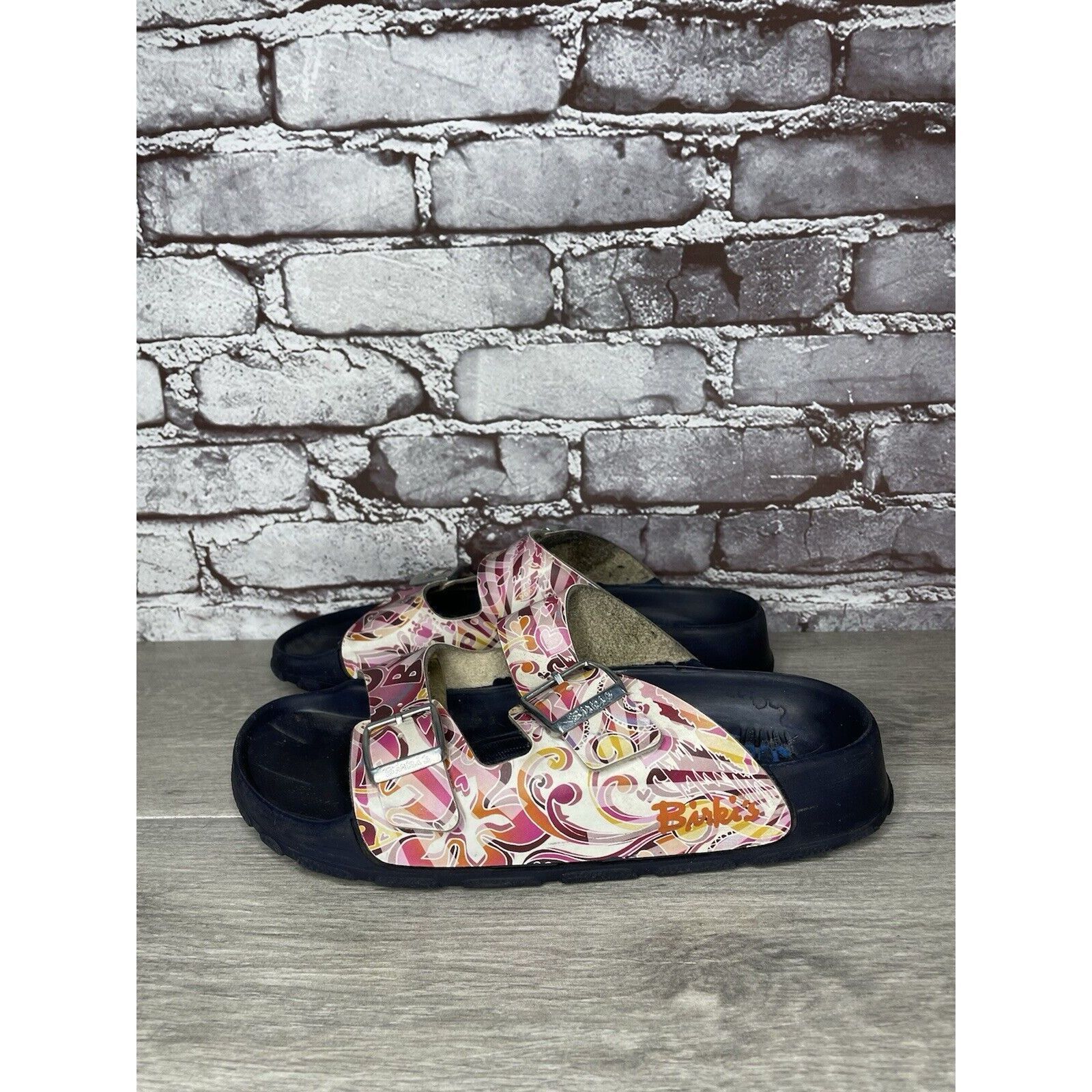Birkenstock Birki’s Bay Heart Floral Arizona Pink Slides Sandals Women S Size US 10.5 / IT 40.5 - 16 Thumbnail