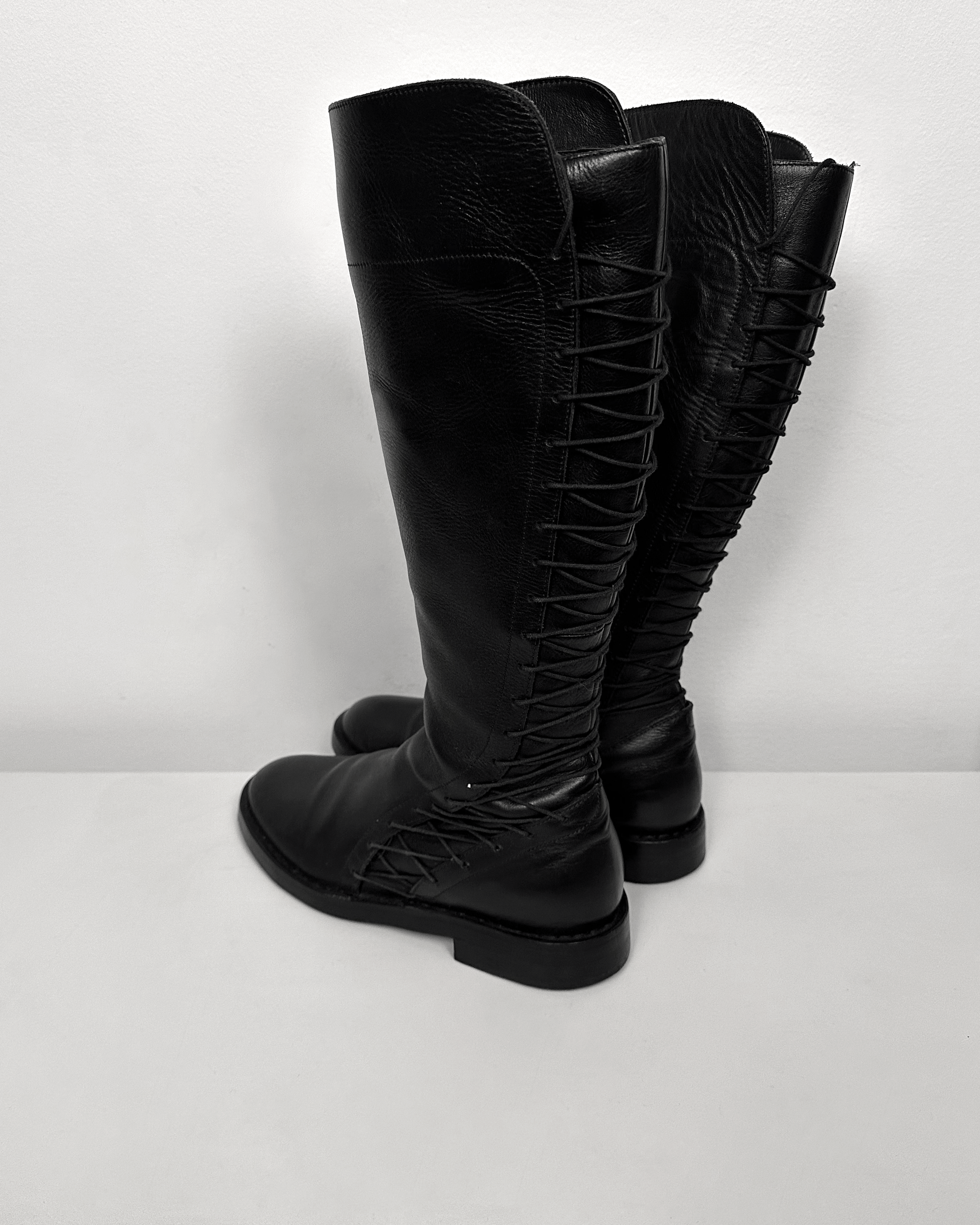 Ann Demeulemeester Ann Demeulemeester Knee High Back Lace Boots Size US 6 / IT 36 - 2 Thumbnail