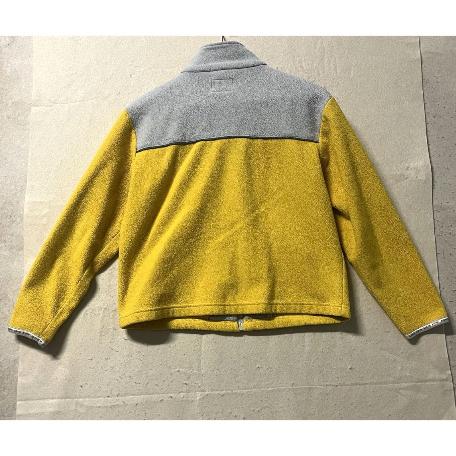 Vintage ROXY Jacket Women's Medium Yellow Gray Fleece Zip Full Jacket Size M / US 6-8 / IT 42-44 - 2 Thumbnail