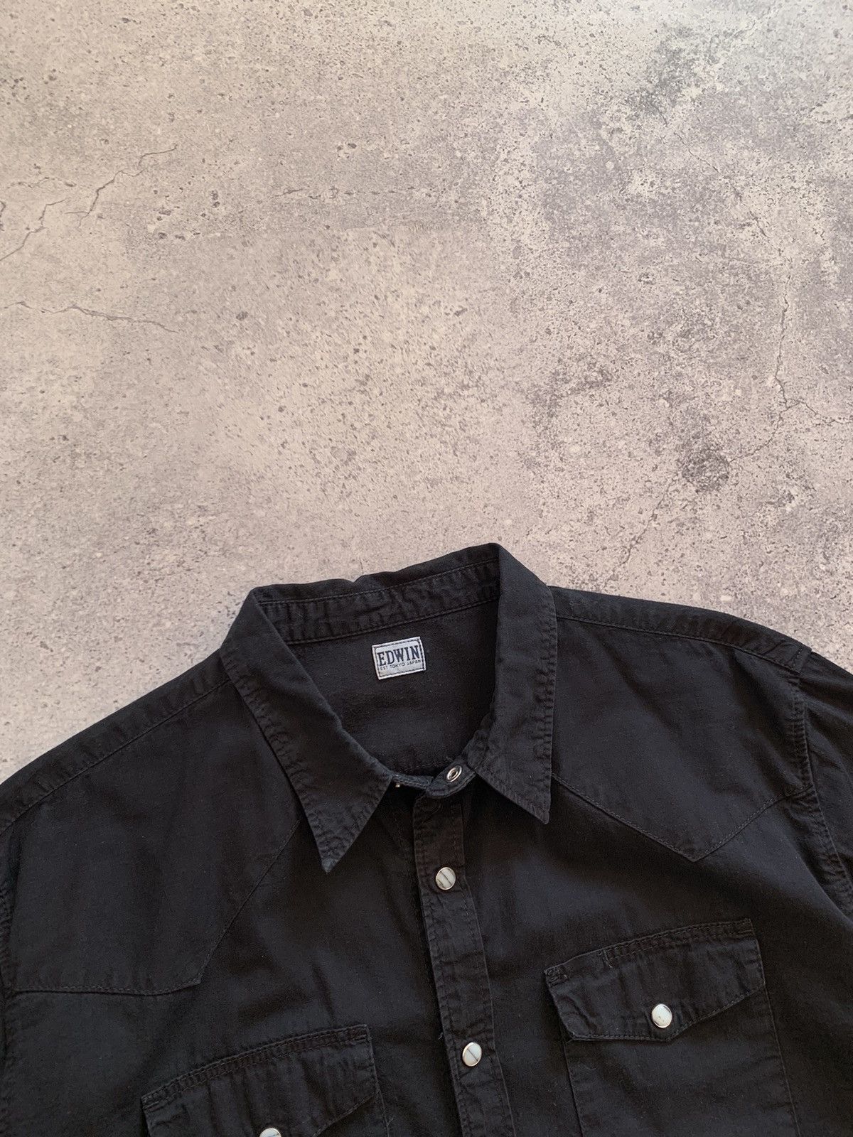 Edwin Vintage Edwin Black Button Up Shirt Japanese Brand L Size Size US L / EU 52-54 / 3 - 3 Thumbnail