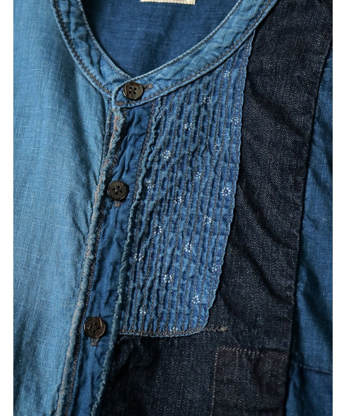 Kapital Kapital Cotton linen IDG patchwork collar Katmans shirt Size US M / EU 48-50 / 2 - 4 Thumbnail