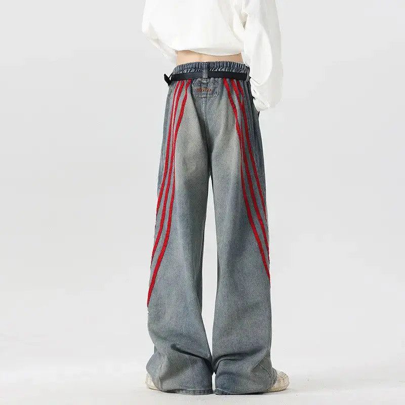 Japanese Brand Loose straight leg wide leg patchwork jeans Size US 30 / EU 46 - 5 Thumbnail