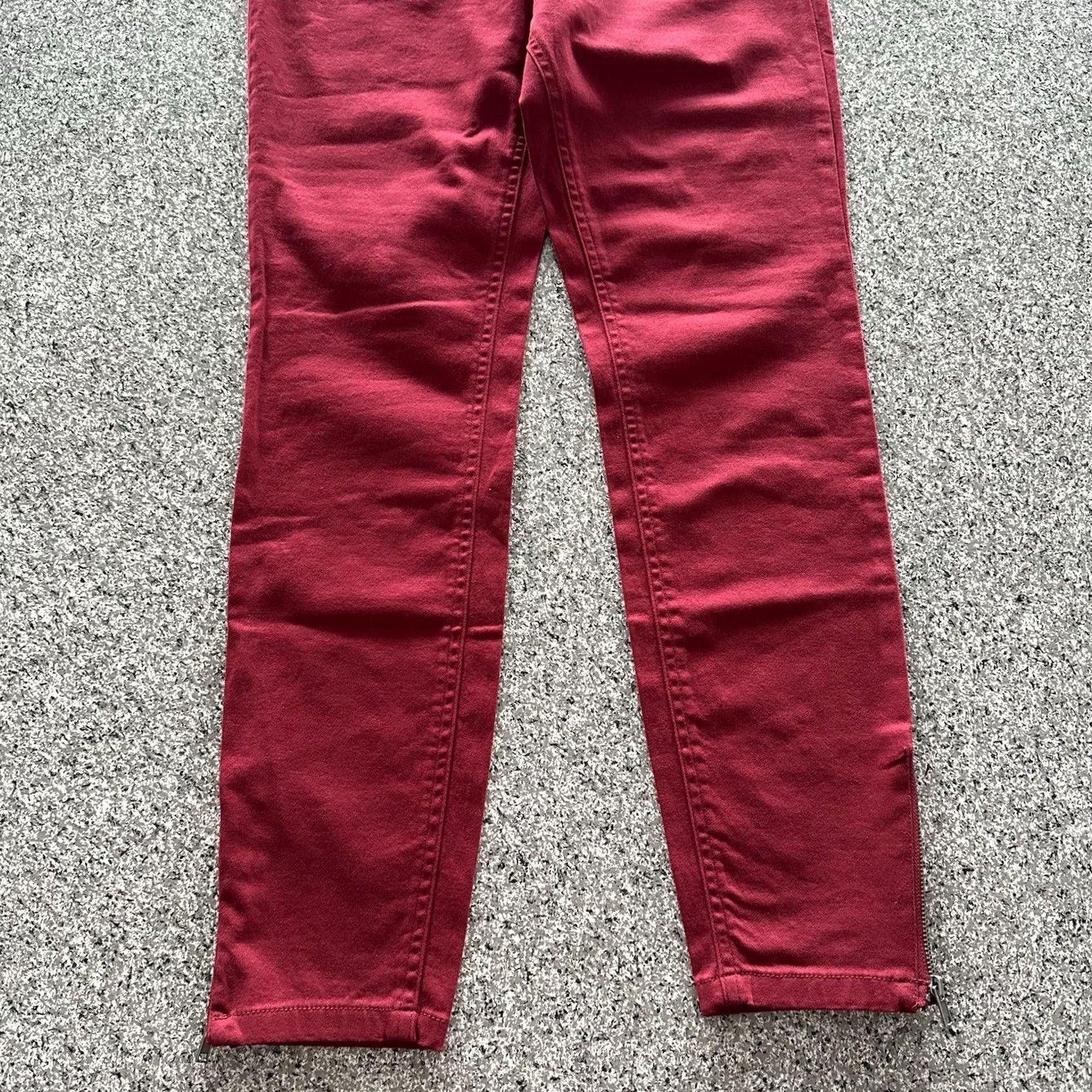 Vintage D. Jeans Red High Waist Ankle Jeans Women’s 6 Side Zip Skinny Stretch Relaxed 5-Pocket Denim Spring Women Jeans Size 28" / US 6 / IT 42 - 2 Thumbnail