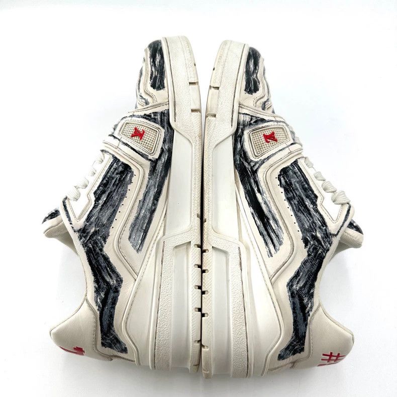 Louis Vuitton Louis Vuitton Trainer black and white hand-painted graffit Size US 8.5 / EU 41-42 - 7 Thumbnail