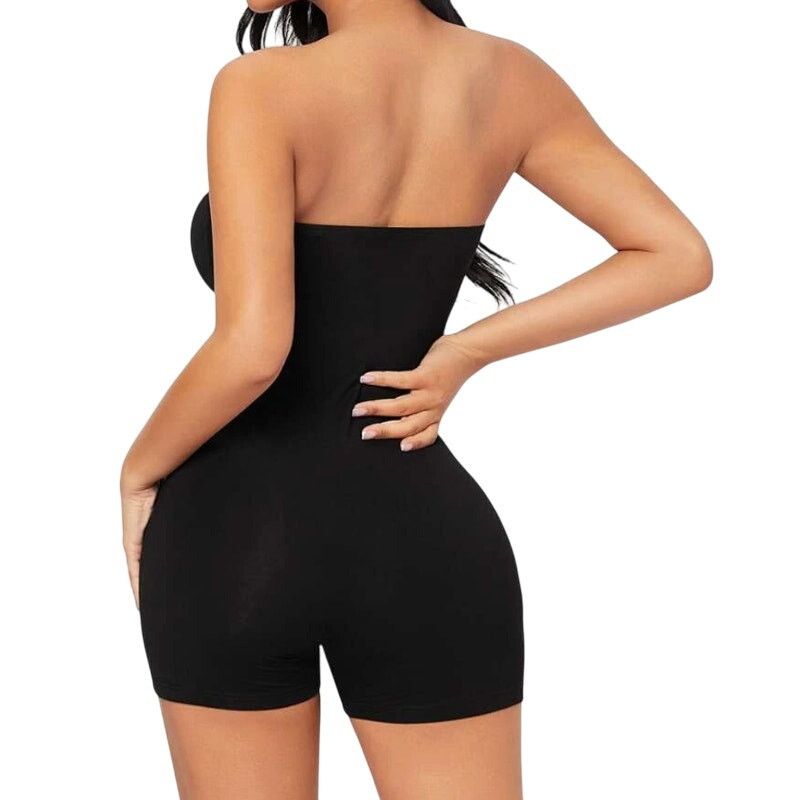 Shein Petite Backless Tube Unitard Romper in Black, Size XSP Size 25" / US 0 / IT 36 - 2 Thumbnail