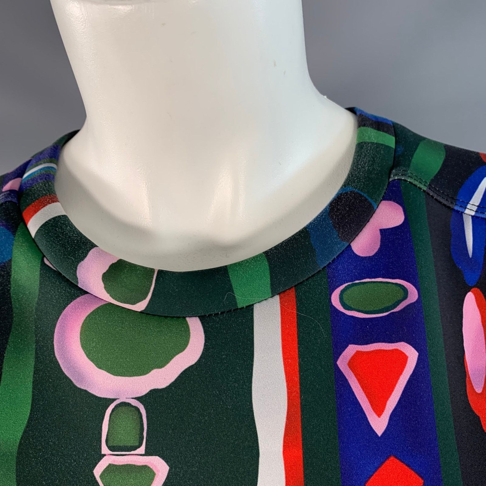 Cynthia Rowley M Black Multi Color Polyester Blend Abstract Casual Top Size M / US 6-8 / IT 42-44 - 5 Thumbnail
