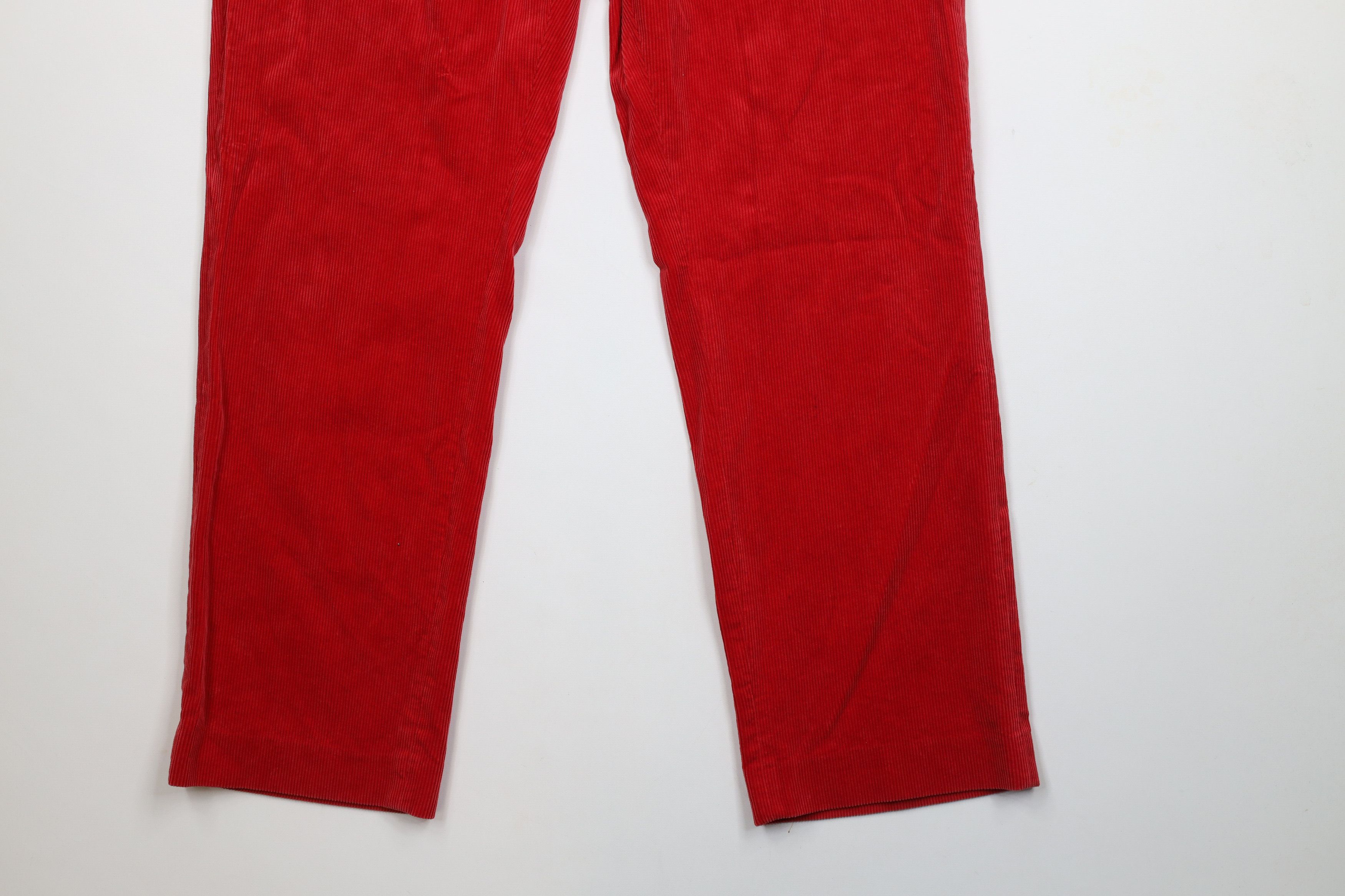 Ralph Lauren × Vintage Vintage 90s Ralph Lauren Heavy Wide Leg Corduroy Pants Red Size US 36 / EU 52 - 4 Thumbnail