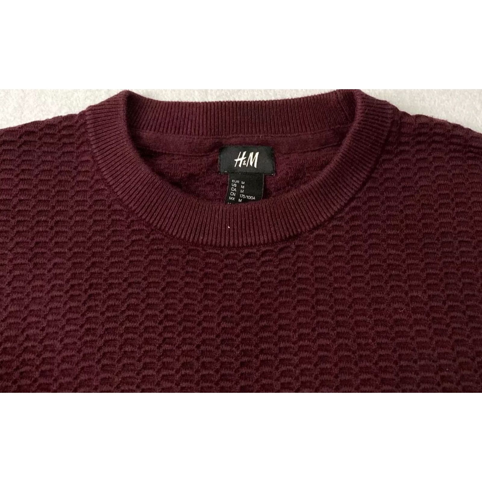 H&M H&M Sweater Men’s Maroon Crew Neck Long Sleeve Pullover M Size Regular Solid Vintage: No Mens Size US M / EU 48-50 / 2 - 4 Thumbnail