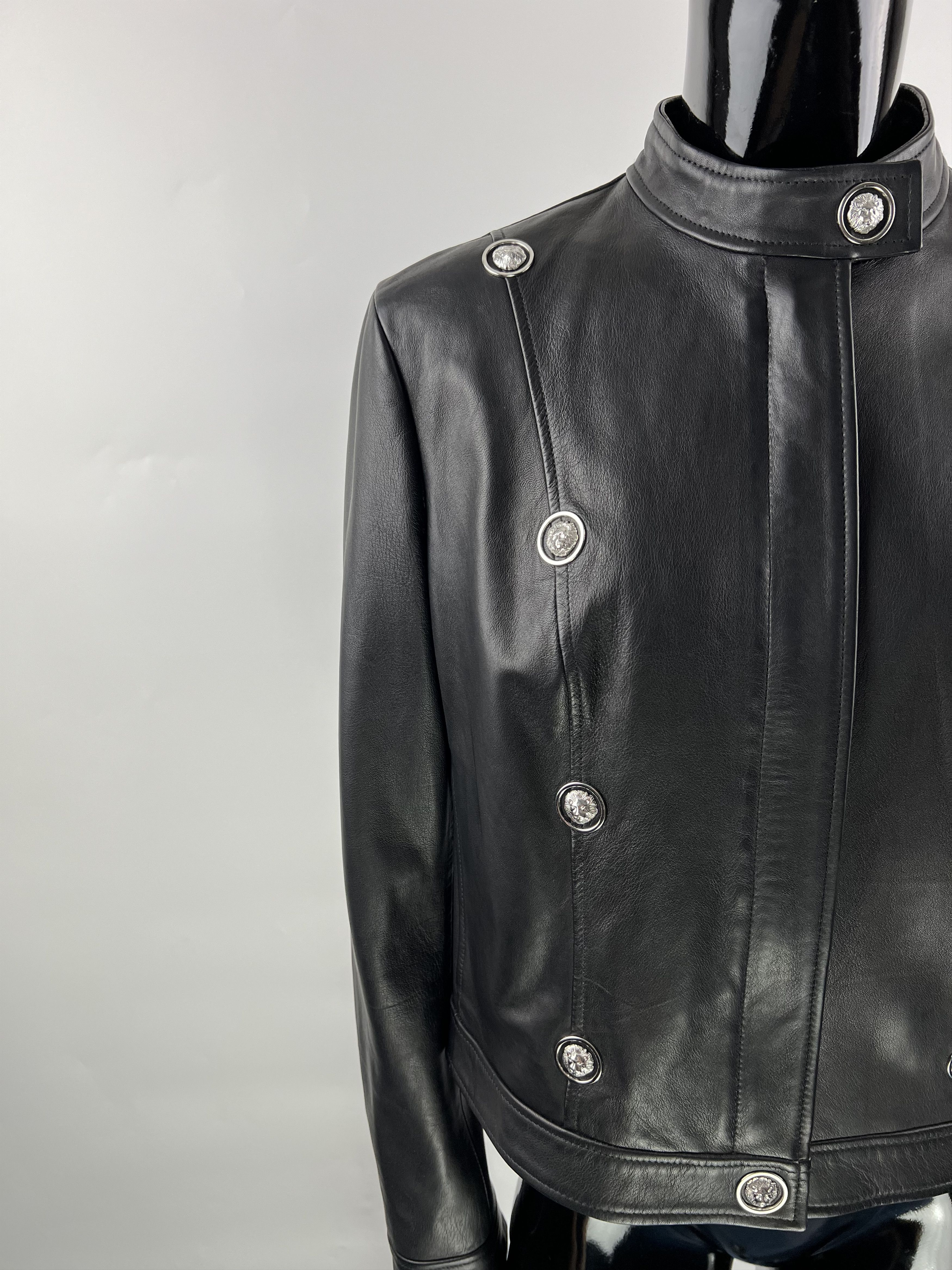Versace Versus Versace Black Leather Full Zip Jacket Size IT46 Size L / US 10 / IT 46 - 5 Thumbnail