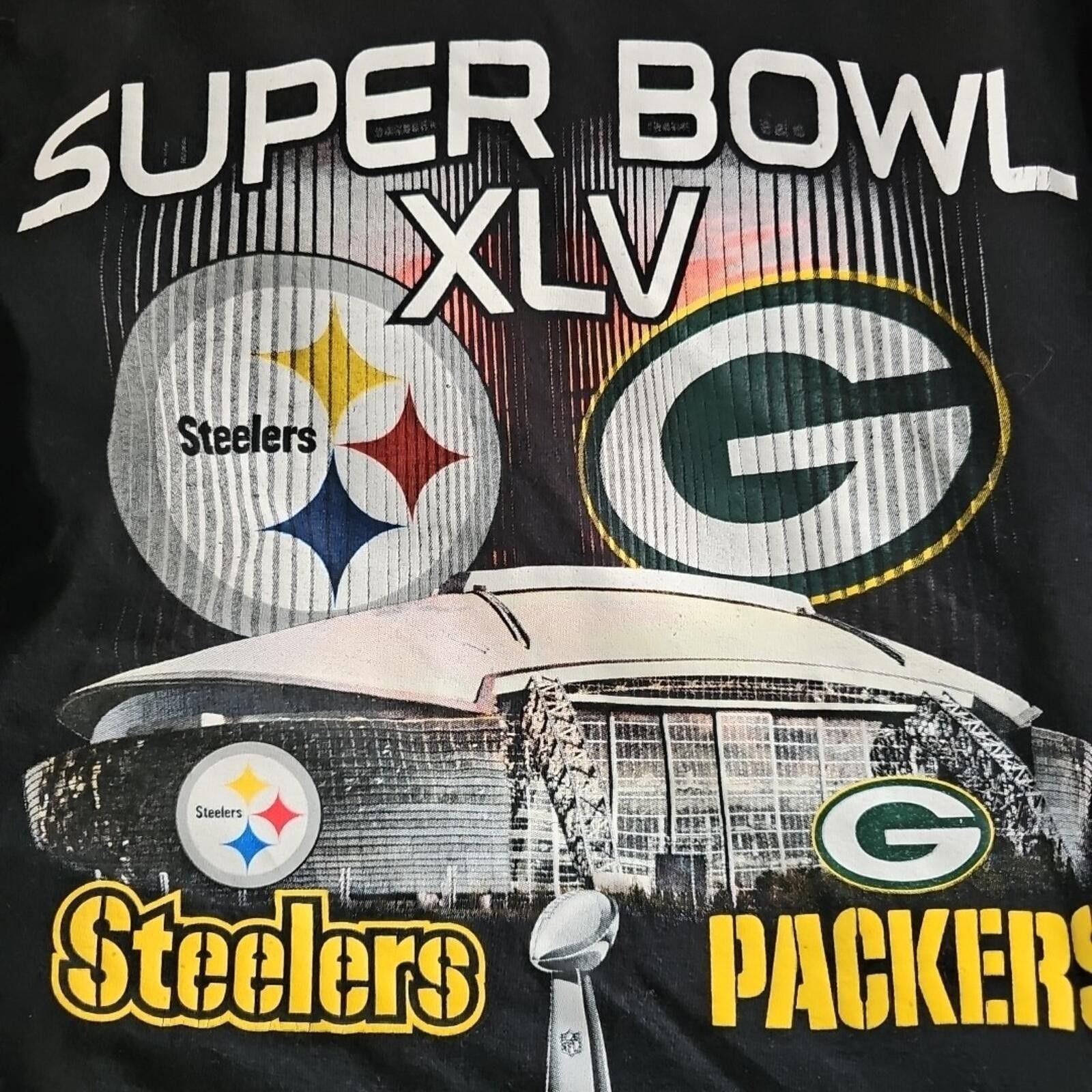 NFL Super Bowl XLV Packers Vs Steelers M Long Sleeve Shirt Size ONE SIZE - 6 Thumbnail